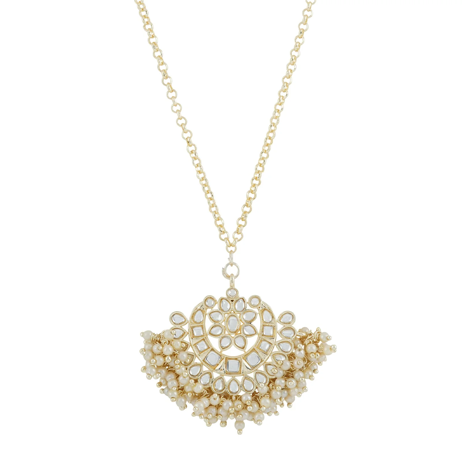Teejh Yadavi Pearl and Polki Necklace - Image 4