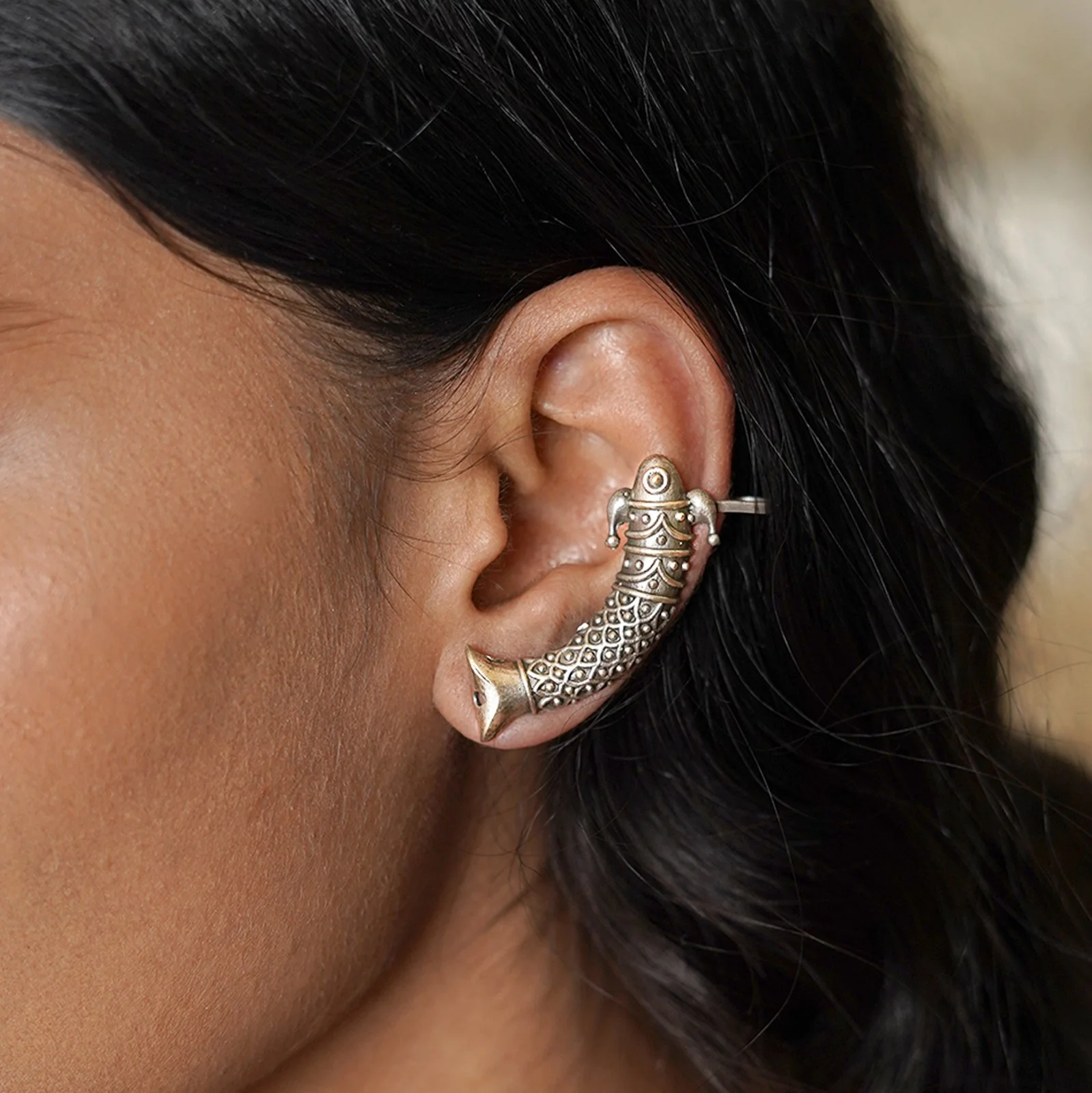 Teejh Yasti Silver Oxidised Earrings - Image 2