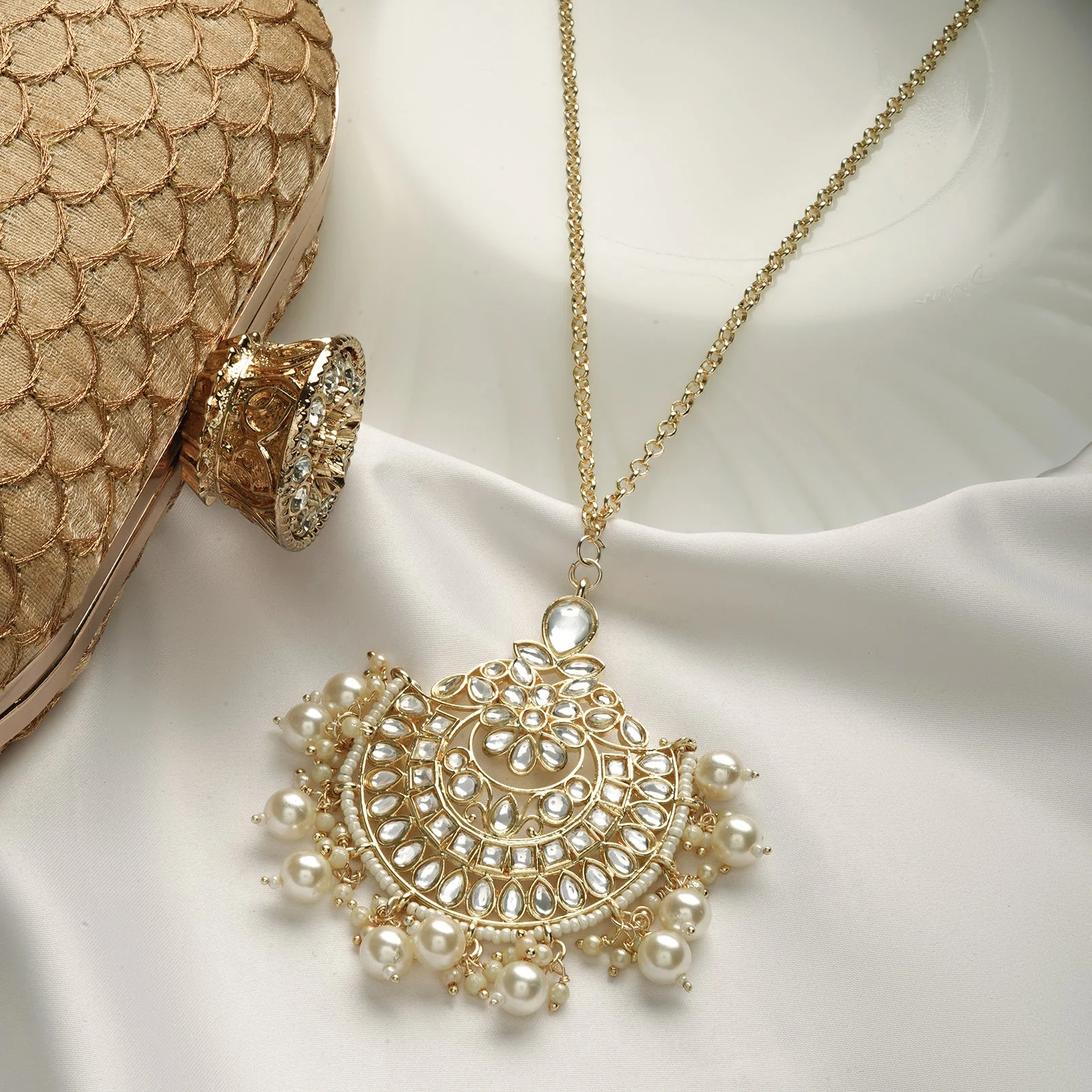 Teejh Yutika Pearl and Polki Neckalce - Image 2