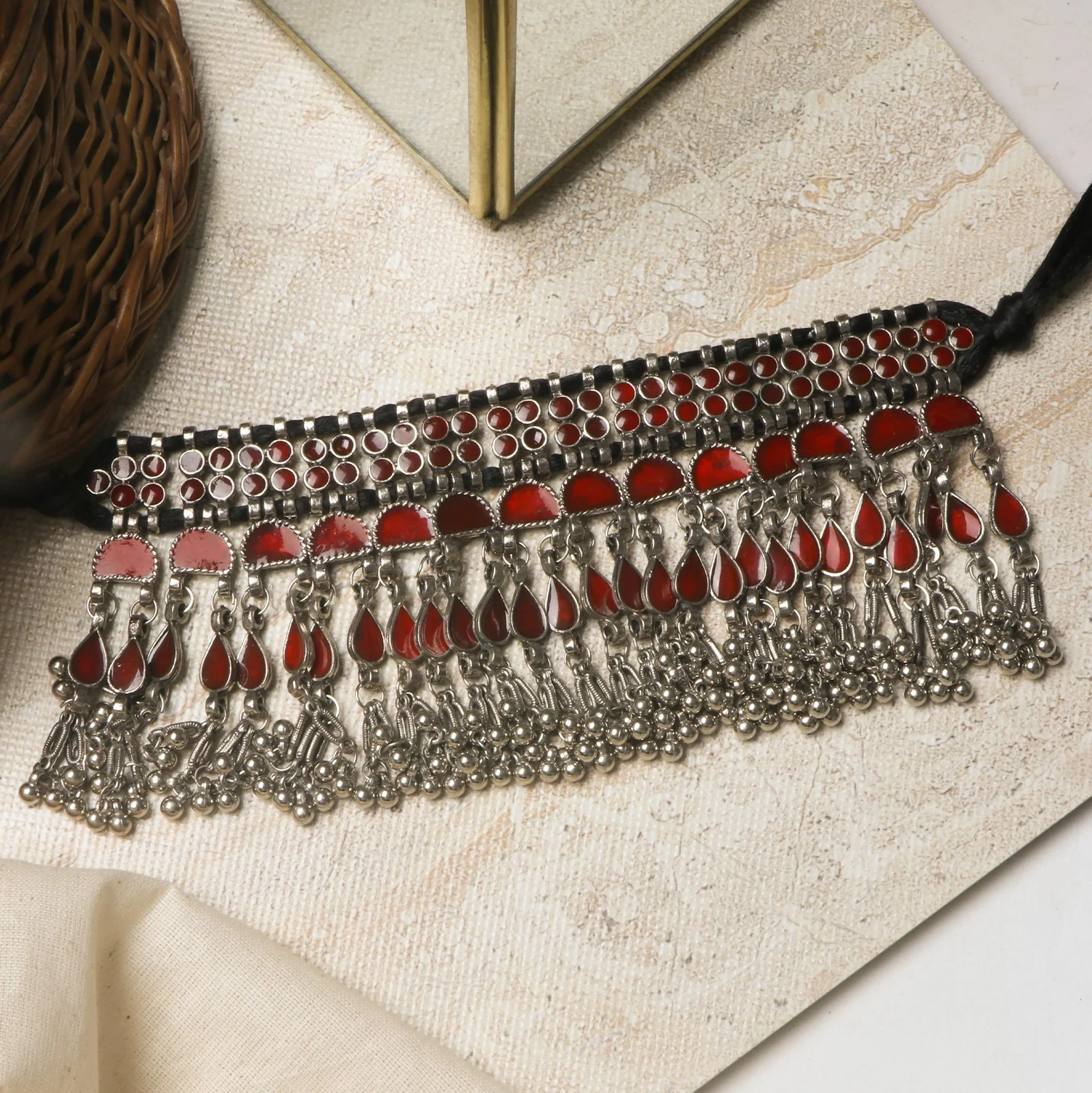 Teejh Zaira Red Choker Necklace - Image 2