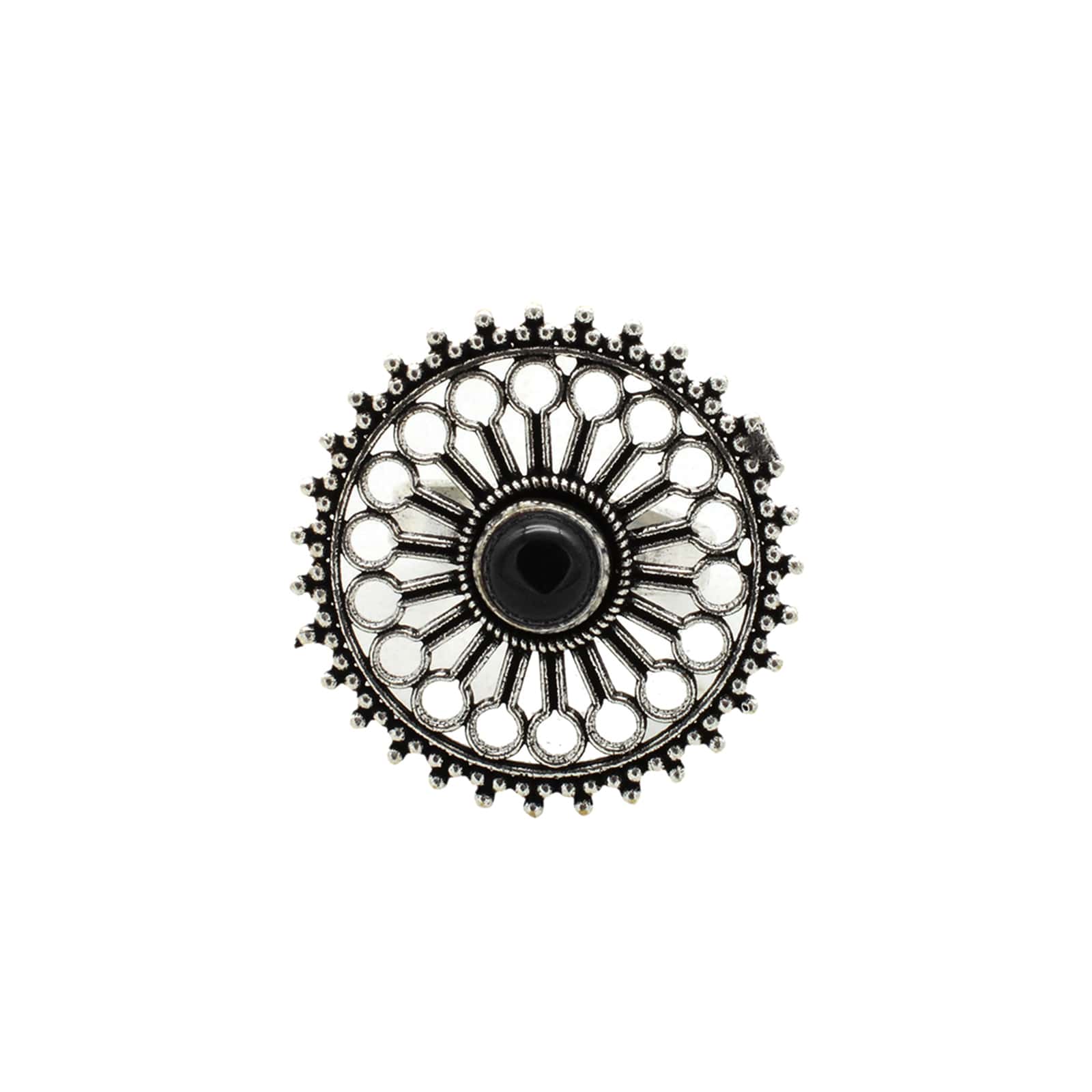 Teejh Zoya Black Stone Silver Oxidized Jewellery Gift Set - Image 4