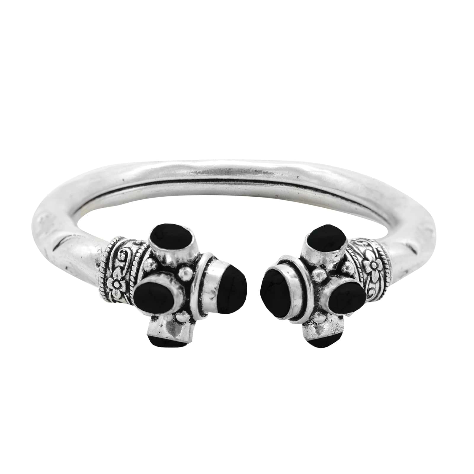 Teejh Zoya Black Stone Silver Oxidized Jewellery Gift Set - Image 5