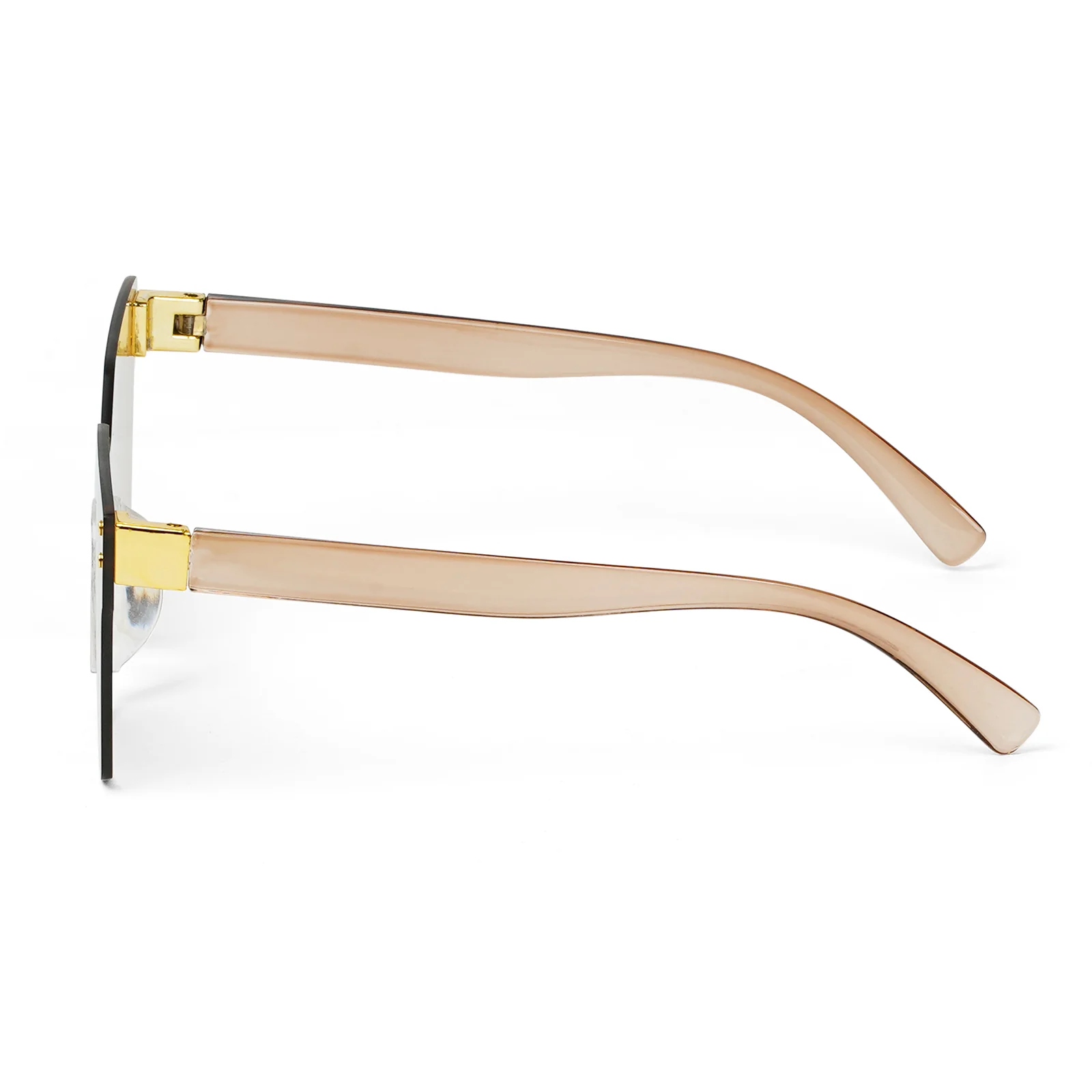Tenzin Rimless Beige Tinted Oversized Sunglasses - Image 6