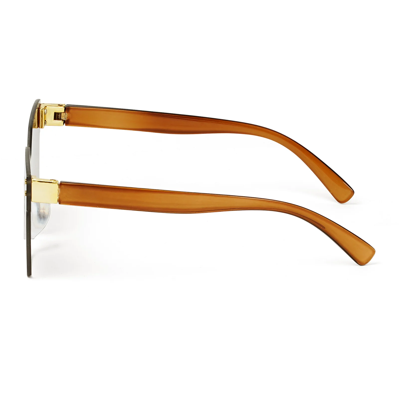 Tenzin Rimless Brown Tinted Oversized Sunglasses - Image 6