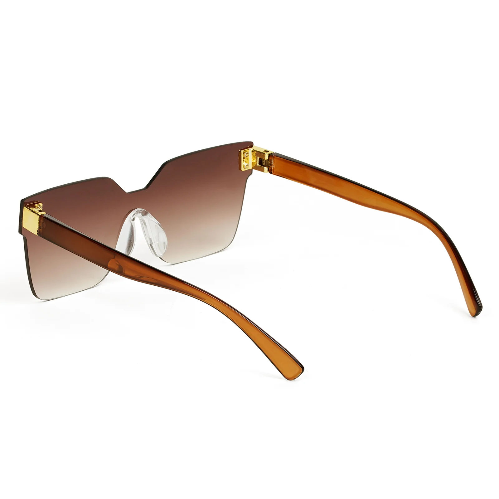 Tenzin Rimless Brown Tinted Oversized Sunglasses - Image 7