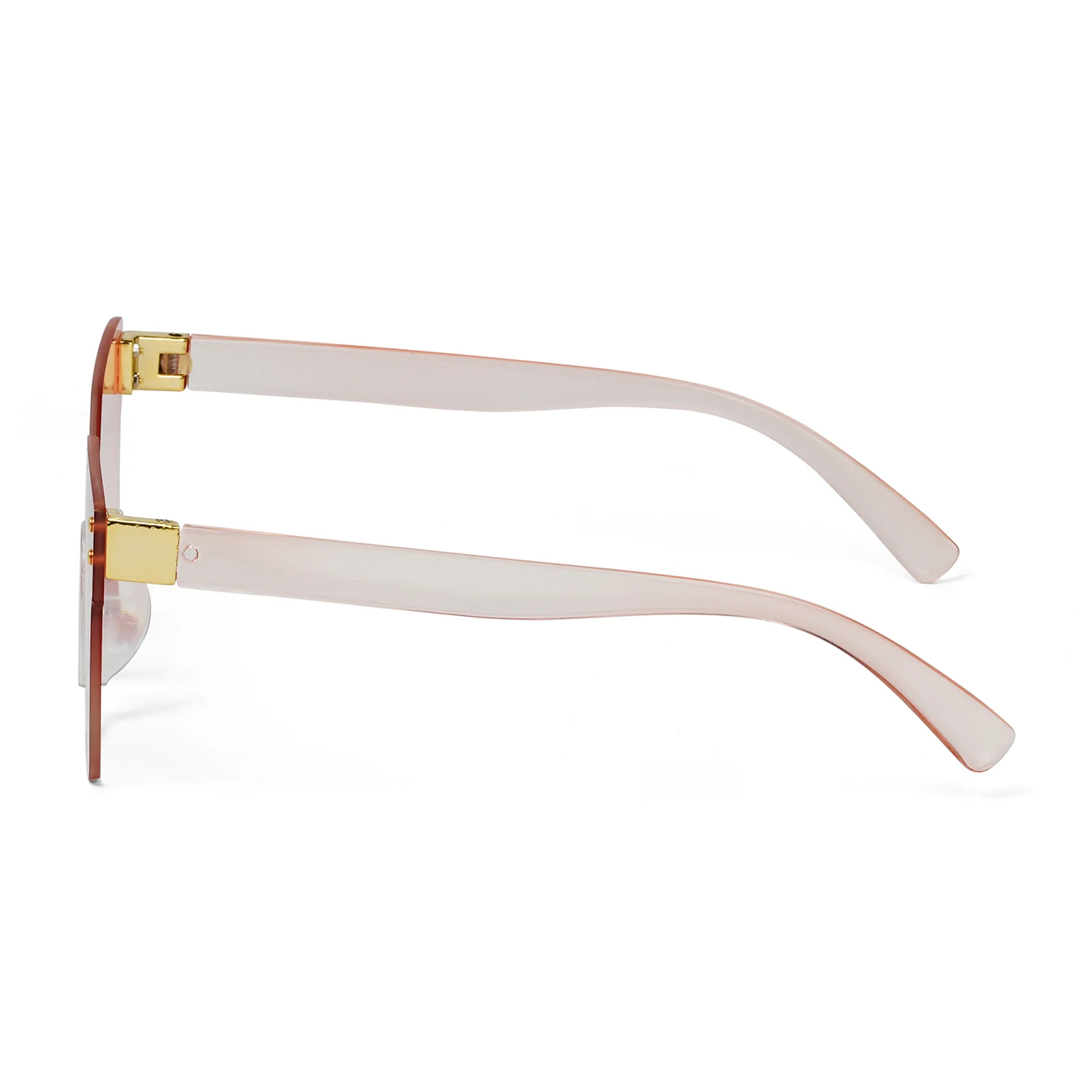 Tenzin Rimless Pink Tinted Oversized Sunglasses - Image 6