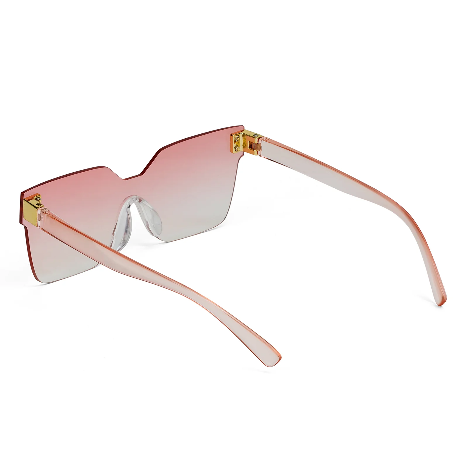 Tenzin Rimless Pink Tinted Oversized Sunglasses - Image 7