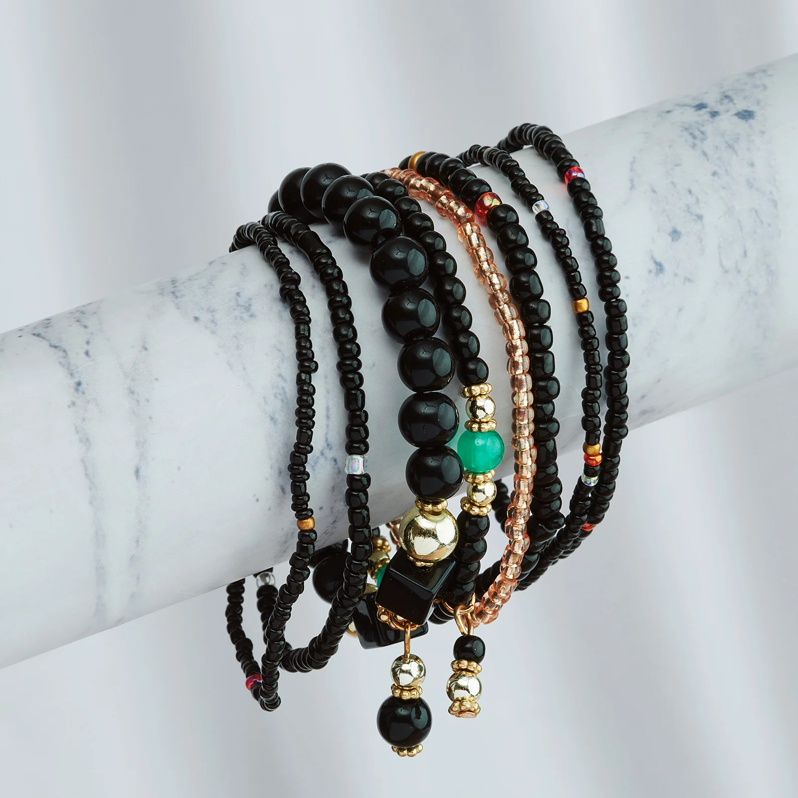 Thank You aIMee Black Beaded Bracelet - Image 2