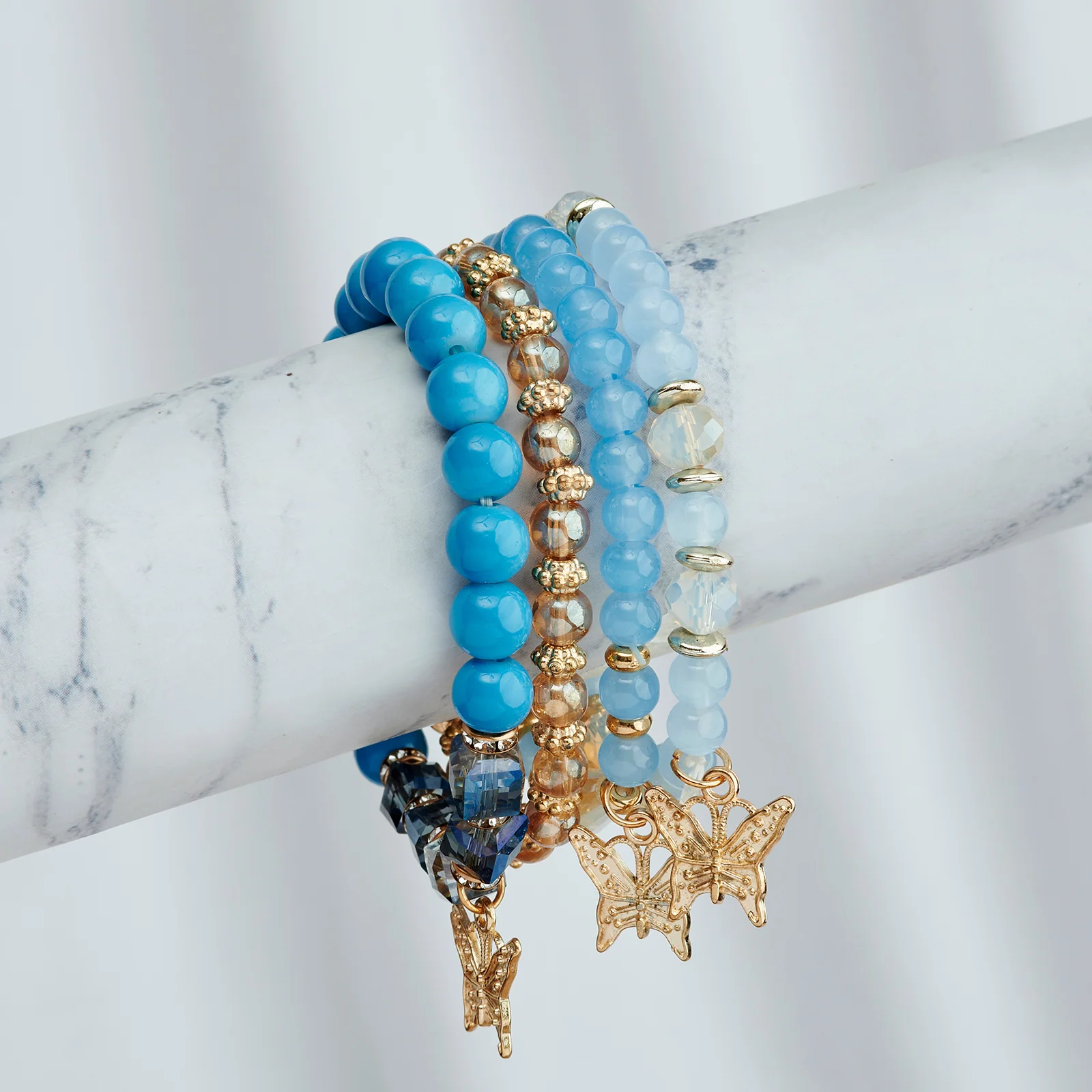 This Is Me Trying Blue Beaded Bracelet - Image 2