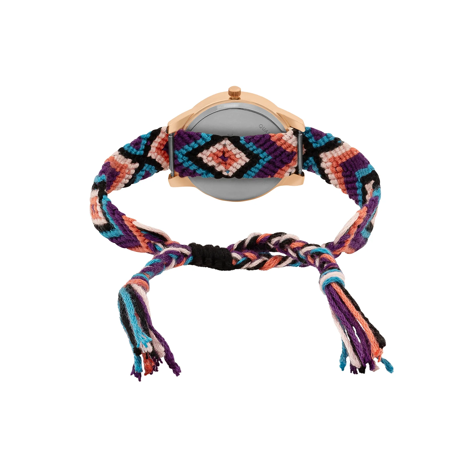 Tide & Twine Rose Gold Medium Dial Multicolor Macrame Strap Women's Watch - Image 6