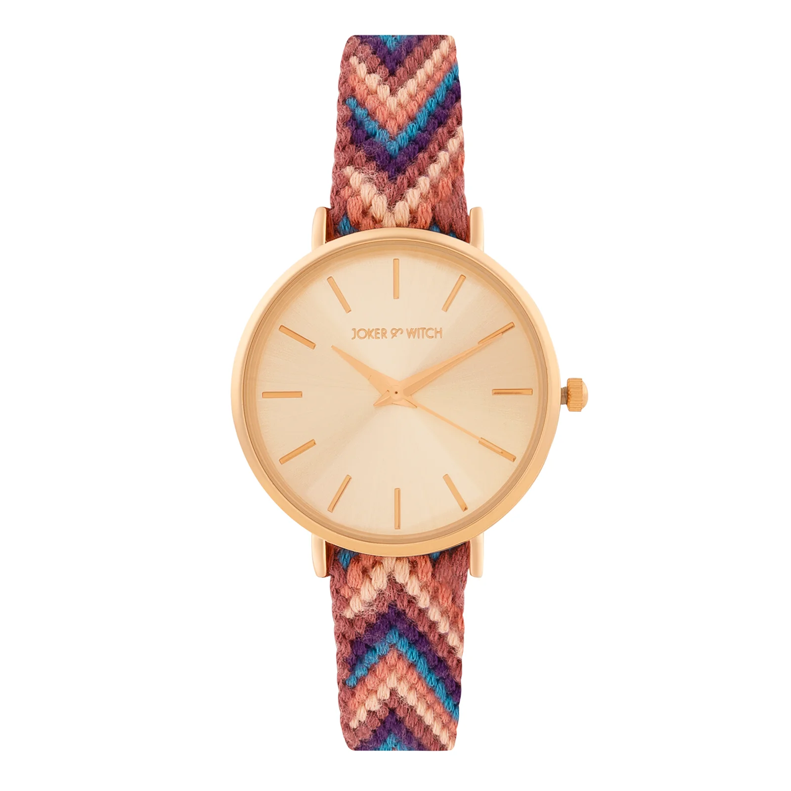 Tierra Rose Gold Medium Dial Multicolor Macrame Strap Women's Watch - Image 3