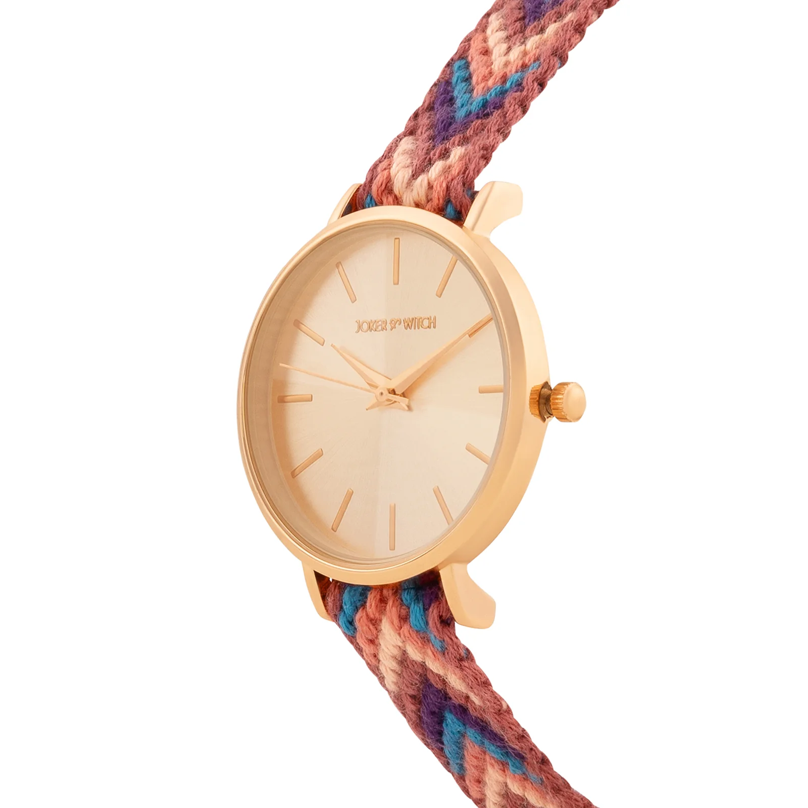 Tierra Rose Gold Medium Dial Multicolor Macrame Strap Women's Watch - Image 4
