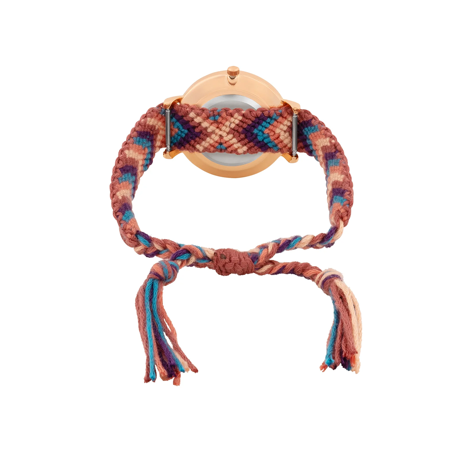 Tierra Rose Gold Medium Dial Multicolor Macrame Strap Women's Watch - Image 6