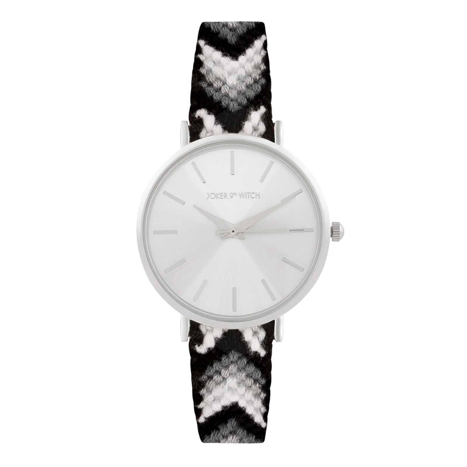 Tierra Silver Medium Dial Black Macrame Strap Women's Watch - Image 3