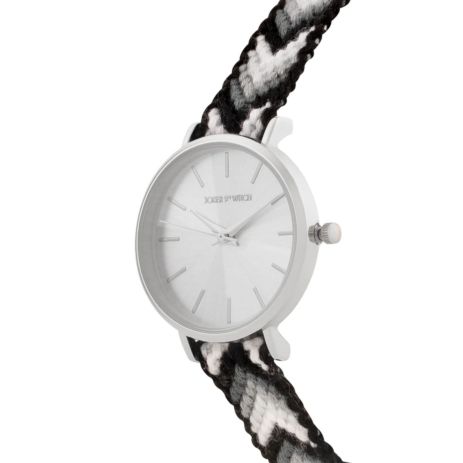 Tierra Silver Medium Dial Black Macrame Strap Women's Watch - Image 4