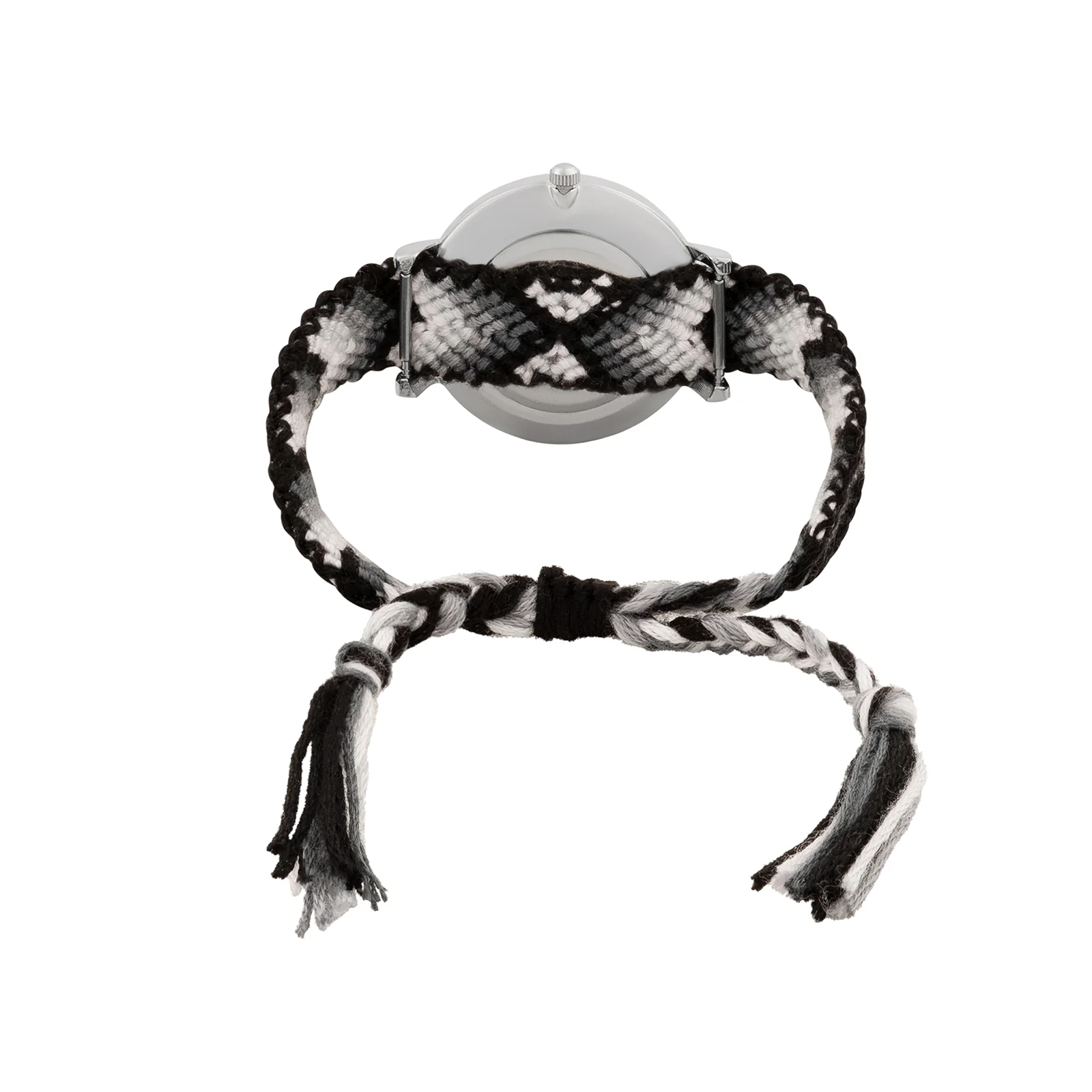 Tierra Silver Medium Dial Black Macrame Strap Women's Watch - Image 6