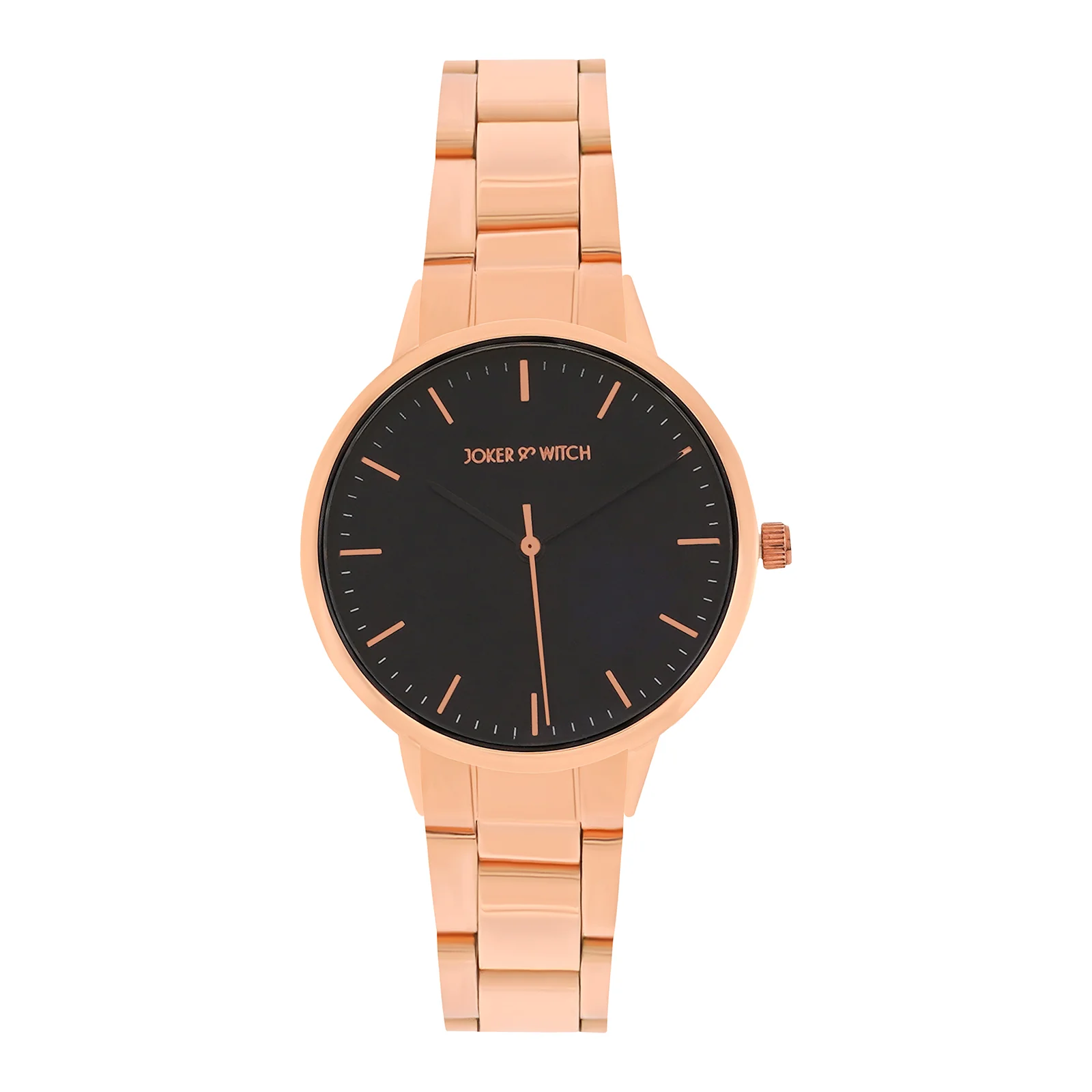 Tokyo Black Medium Dial Rose Gold Linked Chain Strap Women's Watch - Image 3