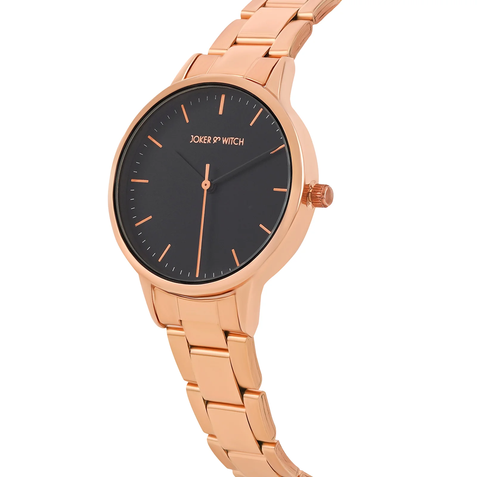 Tokyo Black Medium Dial Rose Gold Linked Chain Strap Women's Watch - Image 4