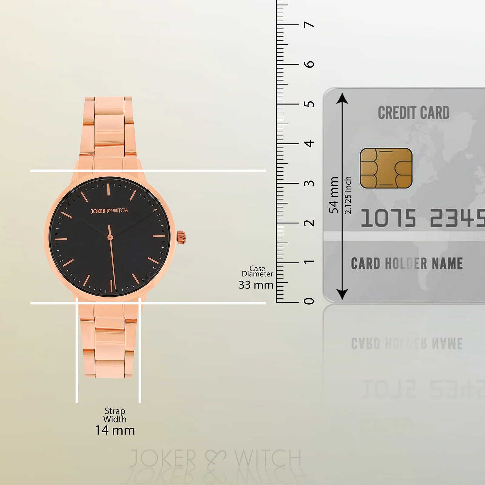 Tokyo Black Medium Dial Rose Gold Linked Chain Strap Women's Watch - Image 8