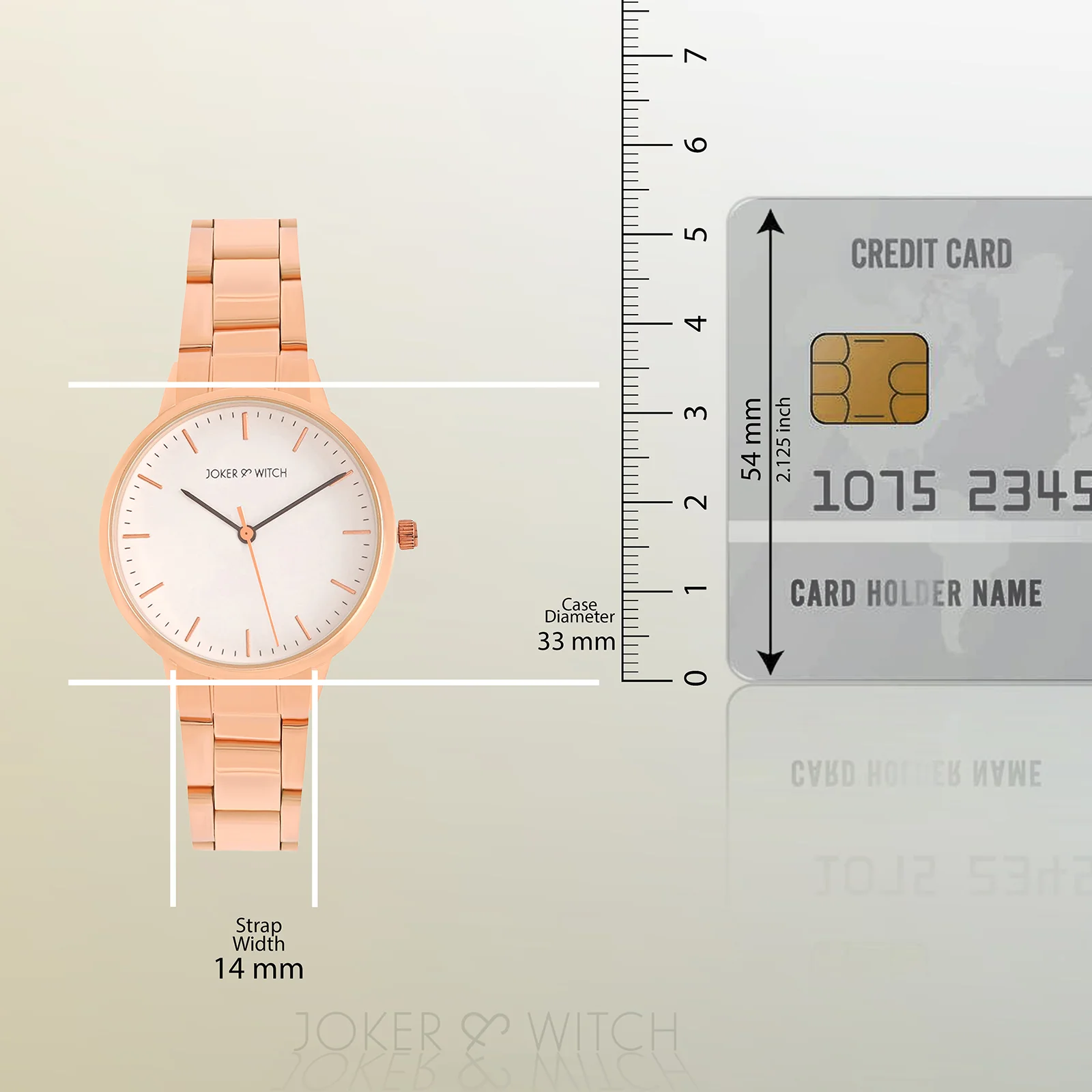 Tokyo White Medium Dial Rose Gold Linked Chain Strap Women's Watch - Image 8