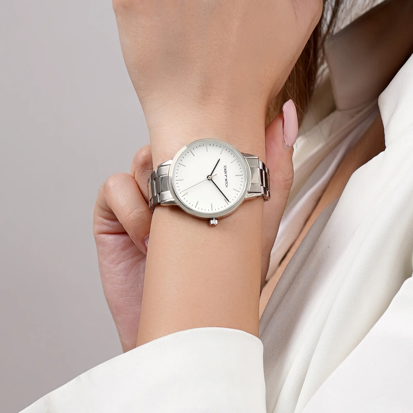 Tokyo White Medium Dial Silver Linked Chain Strap Women's Watch - Image 2