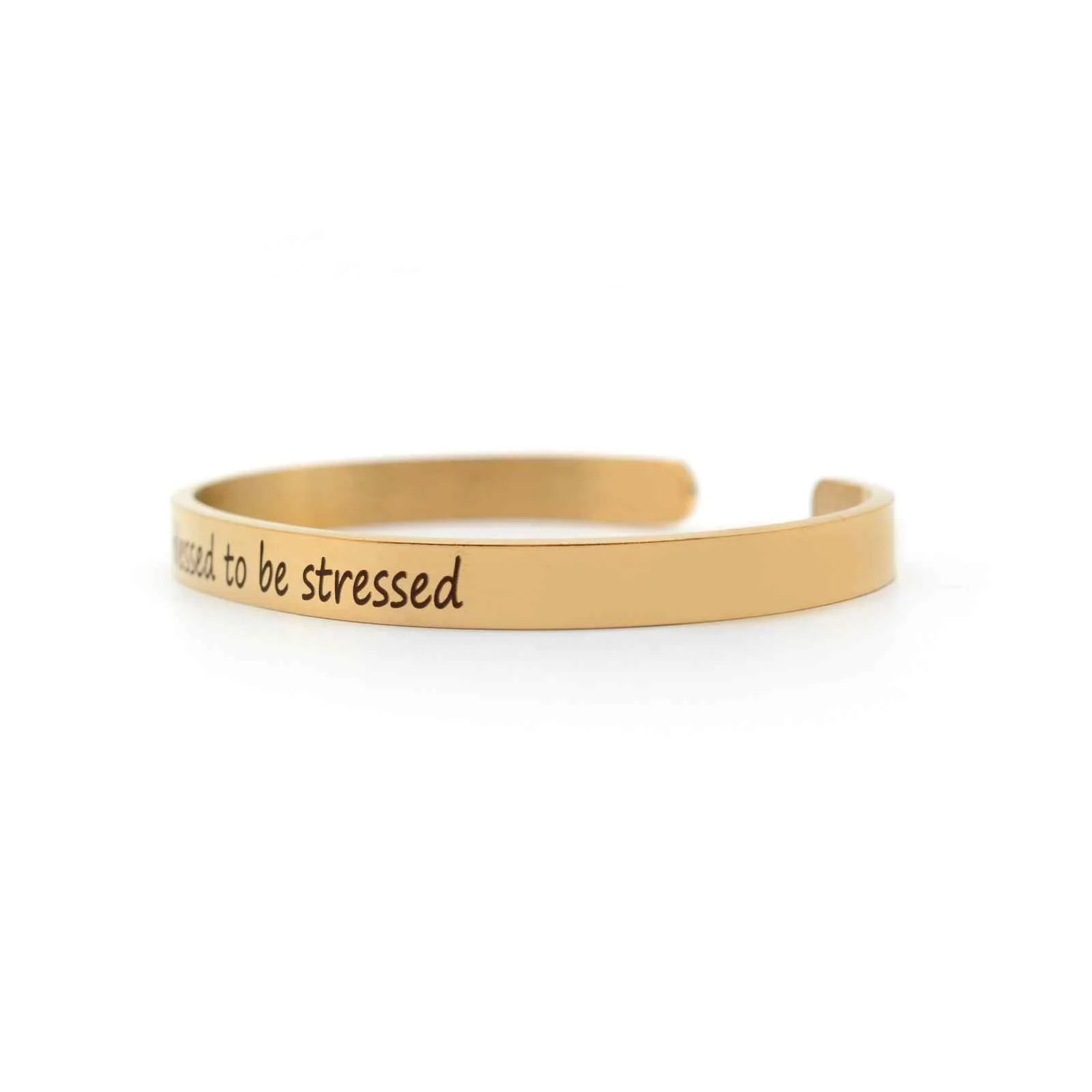 Too Blessed To Be Stressed Rose Gold Mantra Band - Image 4