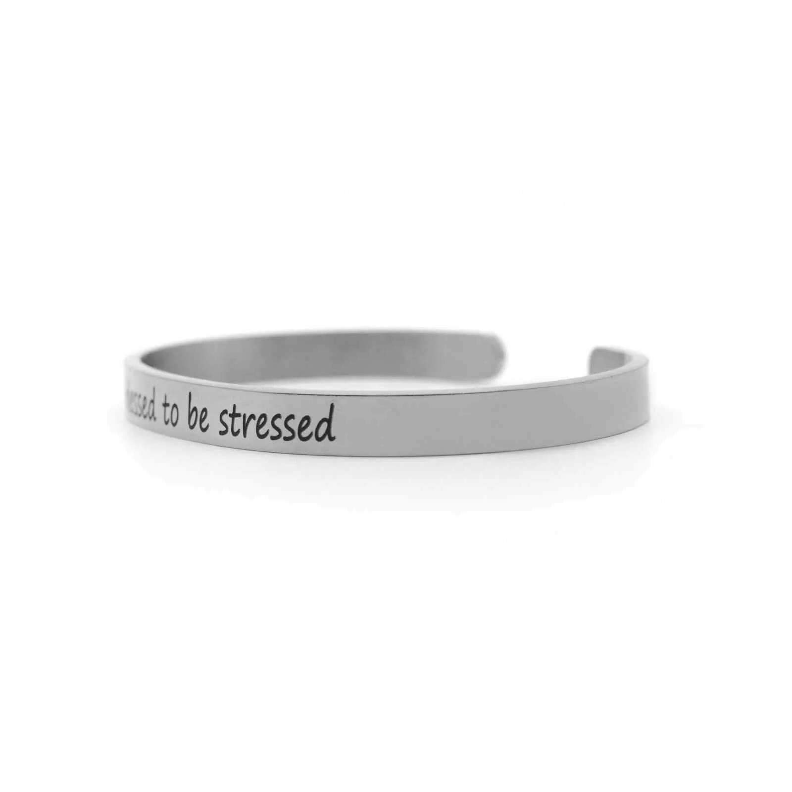 Too Blessed To Be Stressed Silver Mantra Band - Image 4