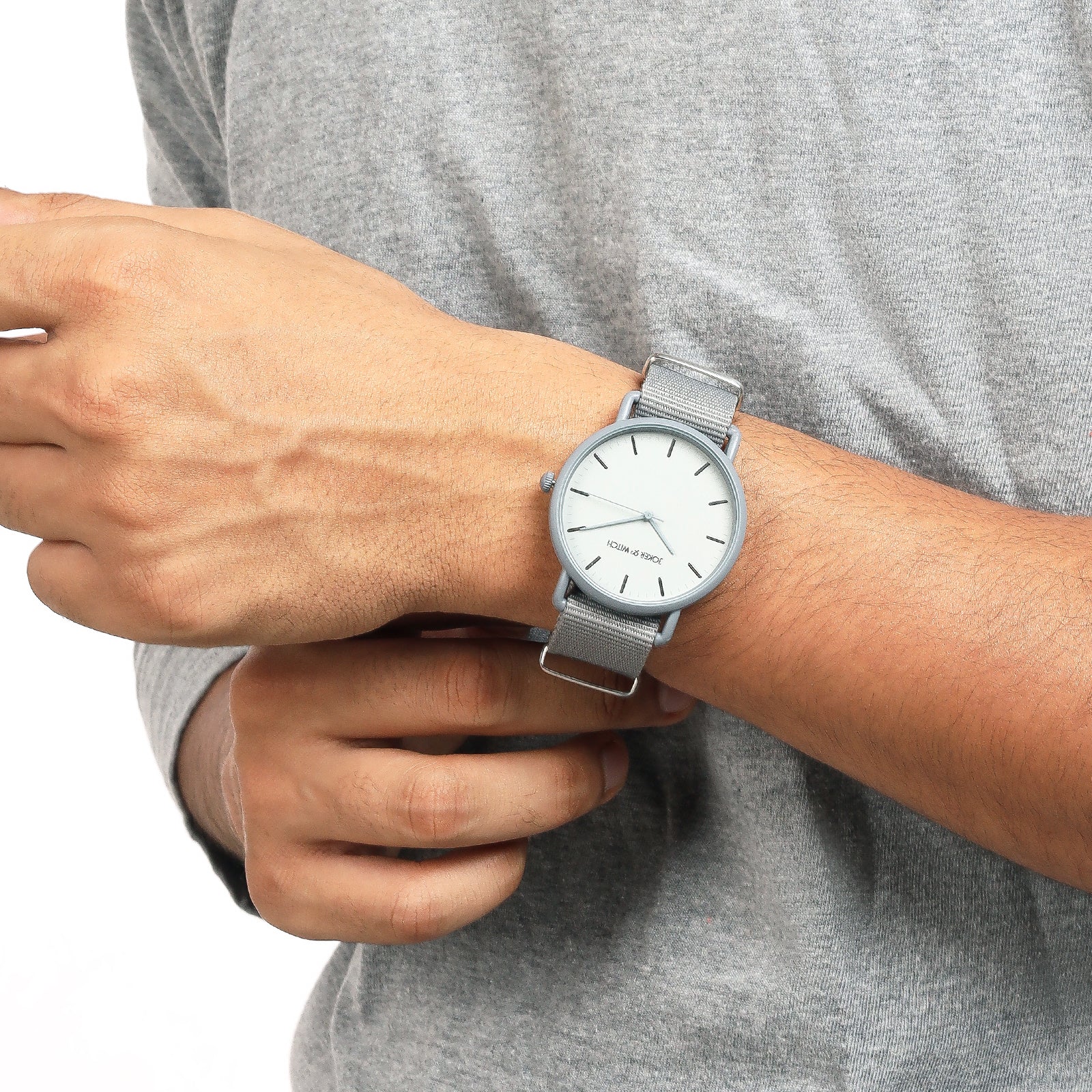 Tranquil Grey Large Dial Nato Strap Men's Watch - Image 2