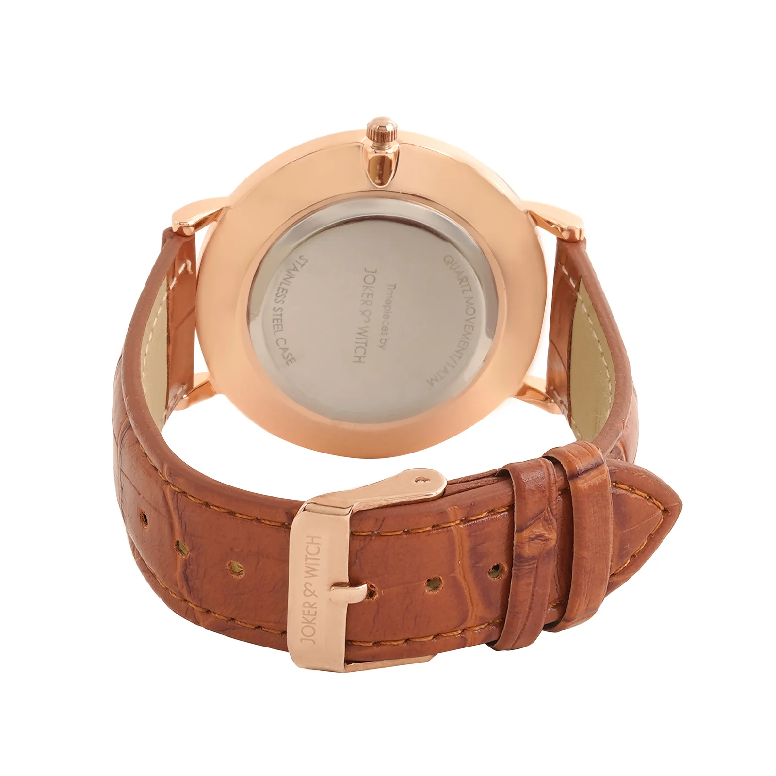 Paul White MOP Large Dial Tan Croc Strap Men's Watch - Image 6