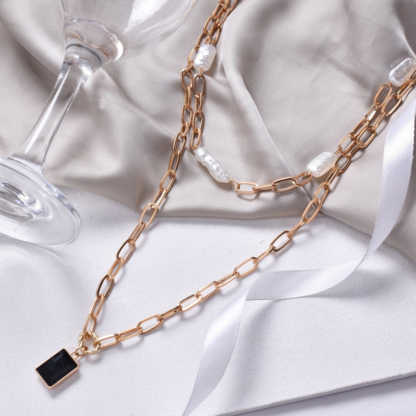 Trinket Two Piece Layered Necklace - Image 2