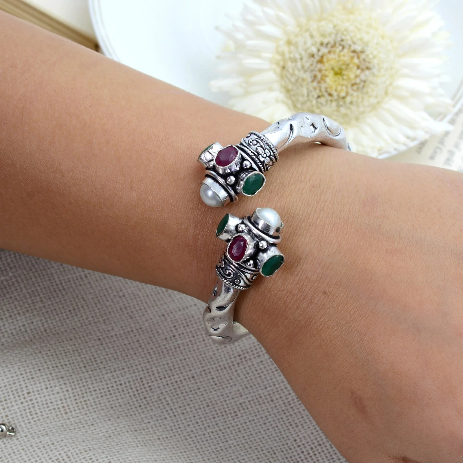 Trisha Multi colored Bracelet Cuff - Image 2