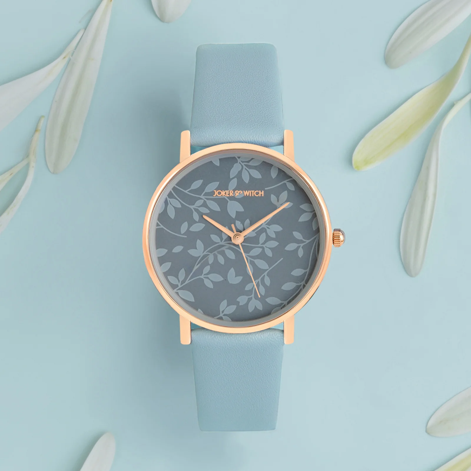 Printed Fern Blue Medium Dial PU Strap Women's Watch - Image 3