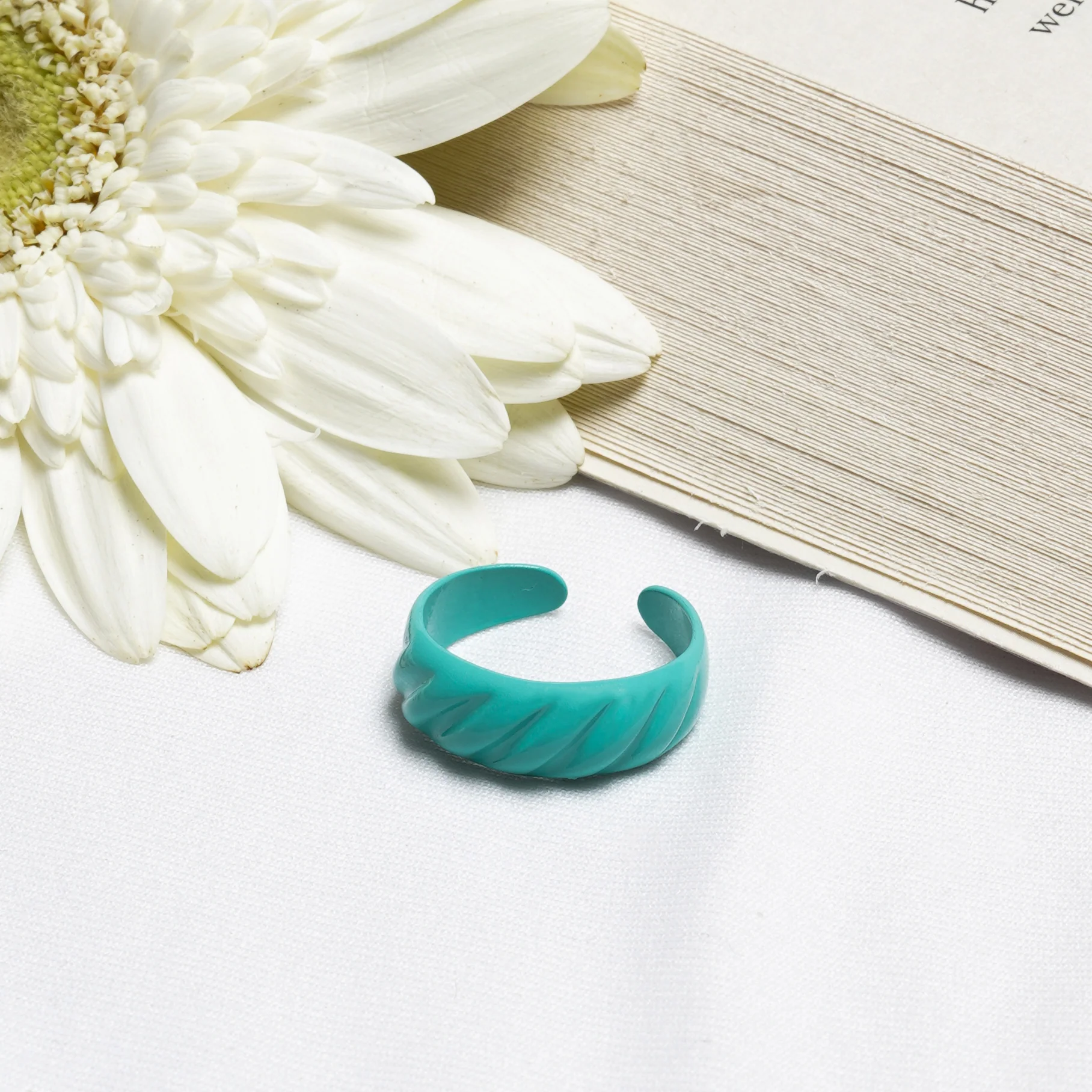 Turquoise Truffle Croissant Ring - Image 2