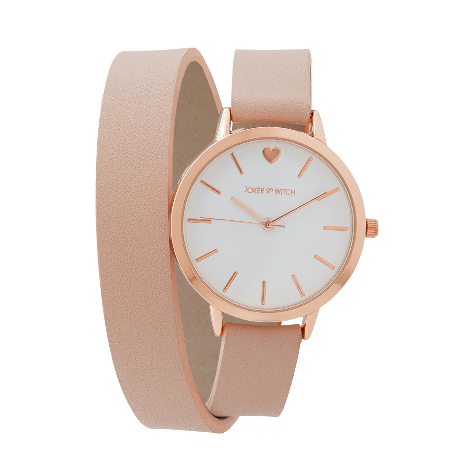 Twelve O'Heart White Medium Dial Pink PU Wrap Around Strap Women's Watch - Image 3