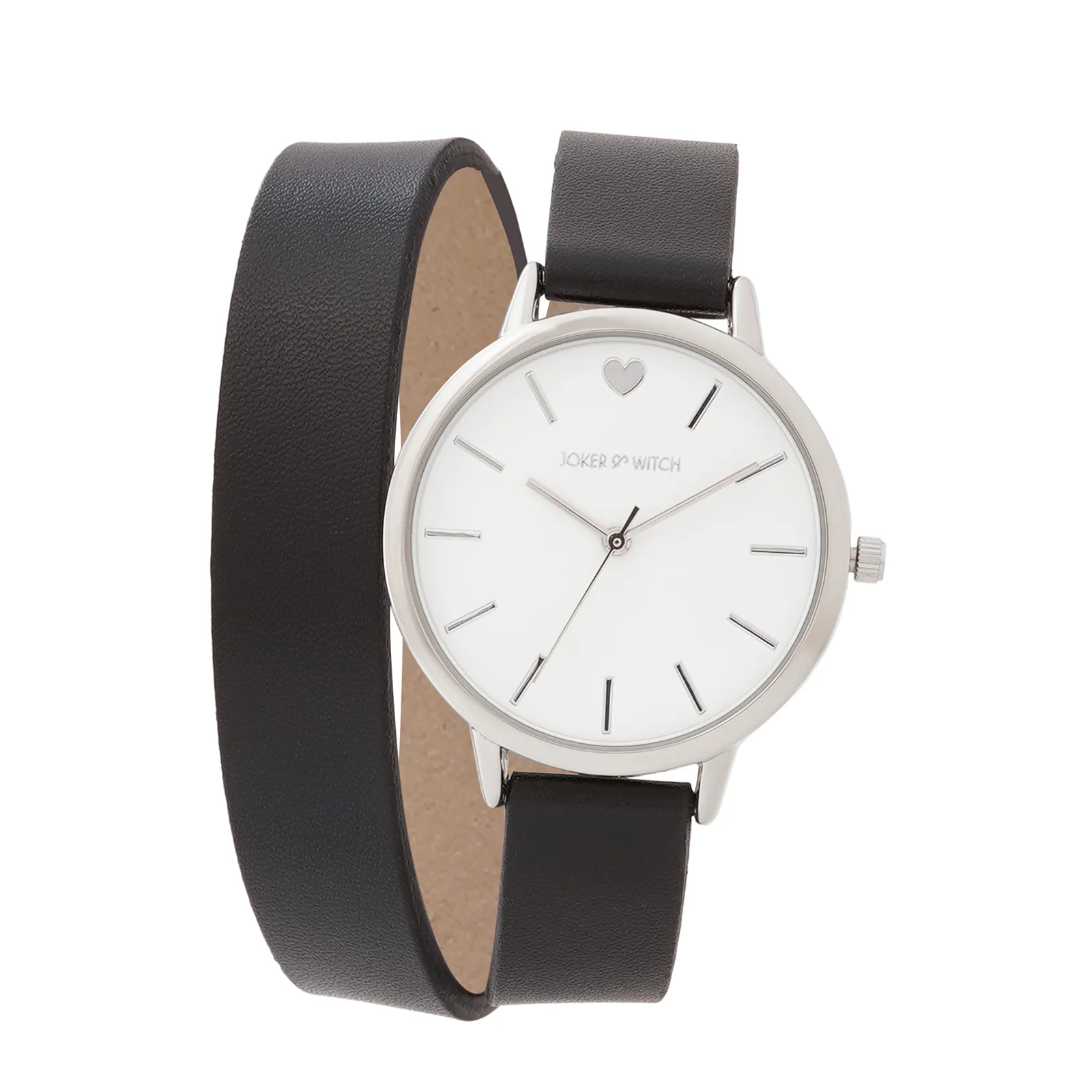 Twelve O'Heart White Medium Dial Black PU Wrap Around Strap Women's Watch - Image 3