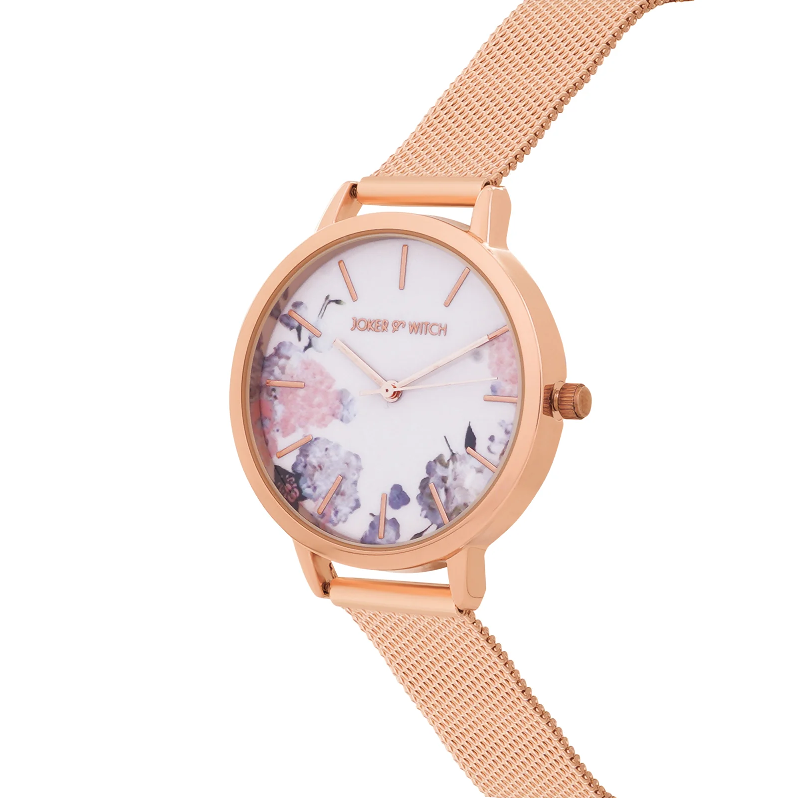 Tygra White Medium Dial Rose Gold Mesh Strap Women's Watch - Image 4