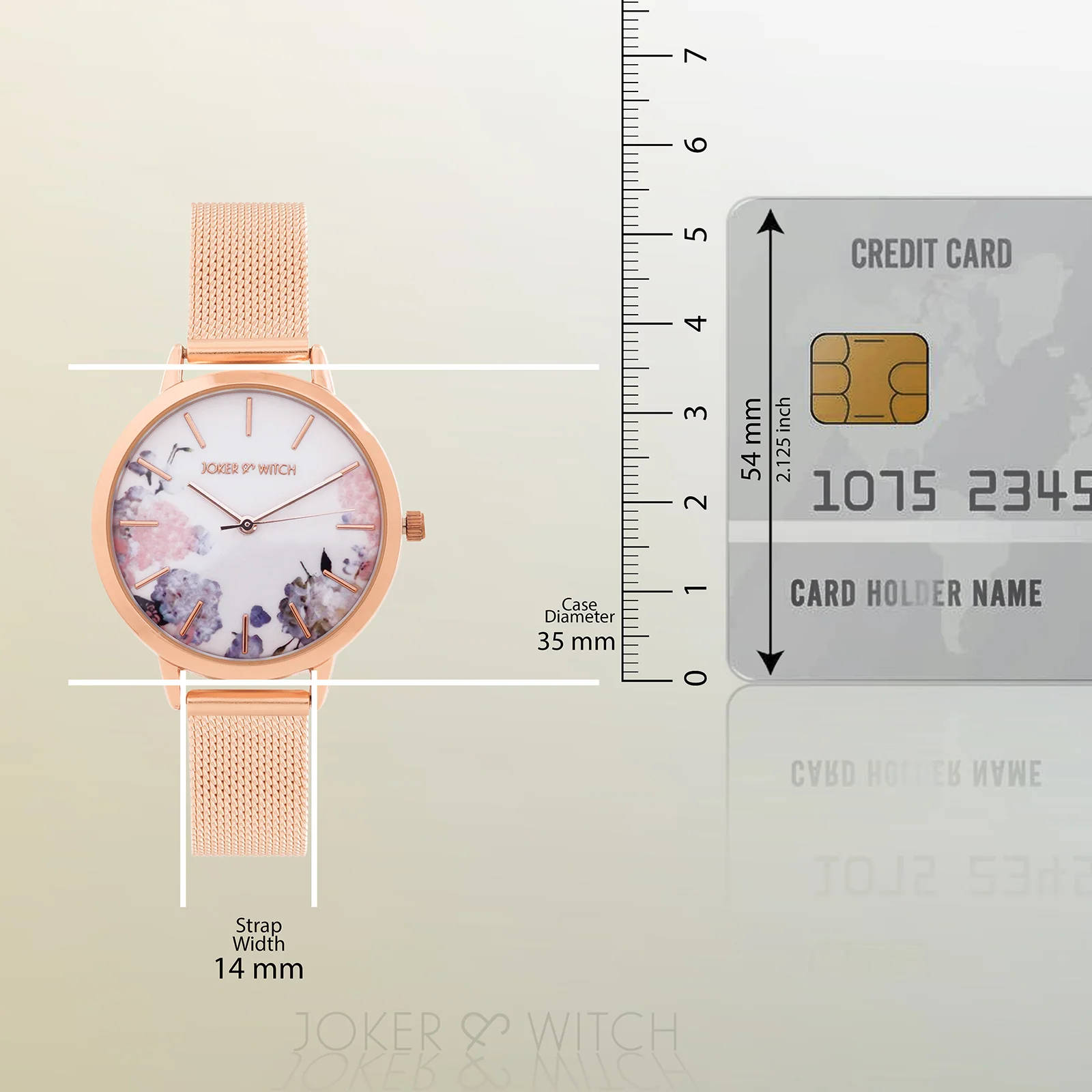 Tygra White Medium Dial Rose Gold Mesh Strap Women's Watch - Image 8