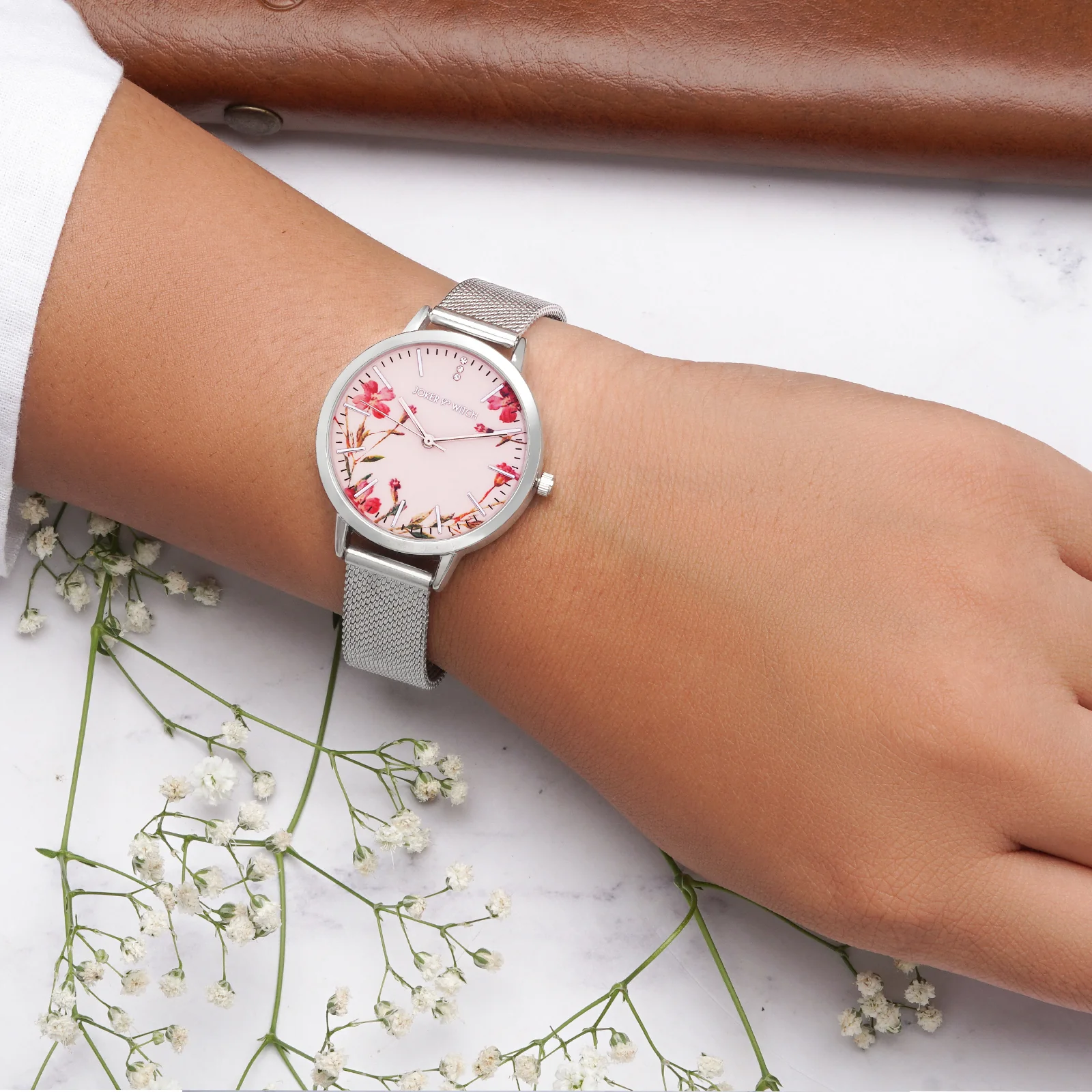 Tygra Pink Medium Dial Silver Mesh Strap Women's Watch - Image 6