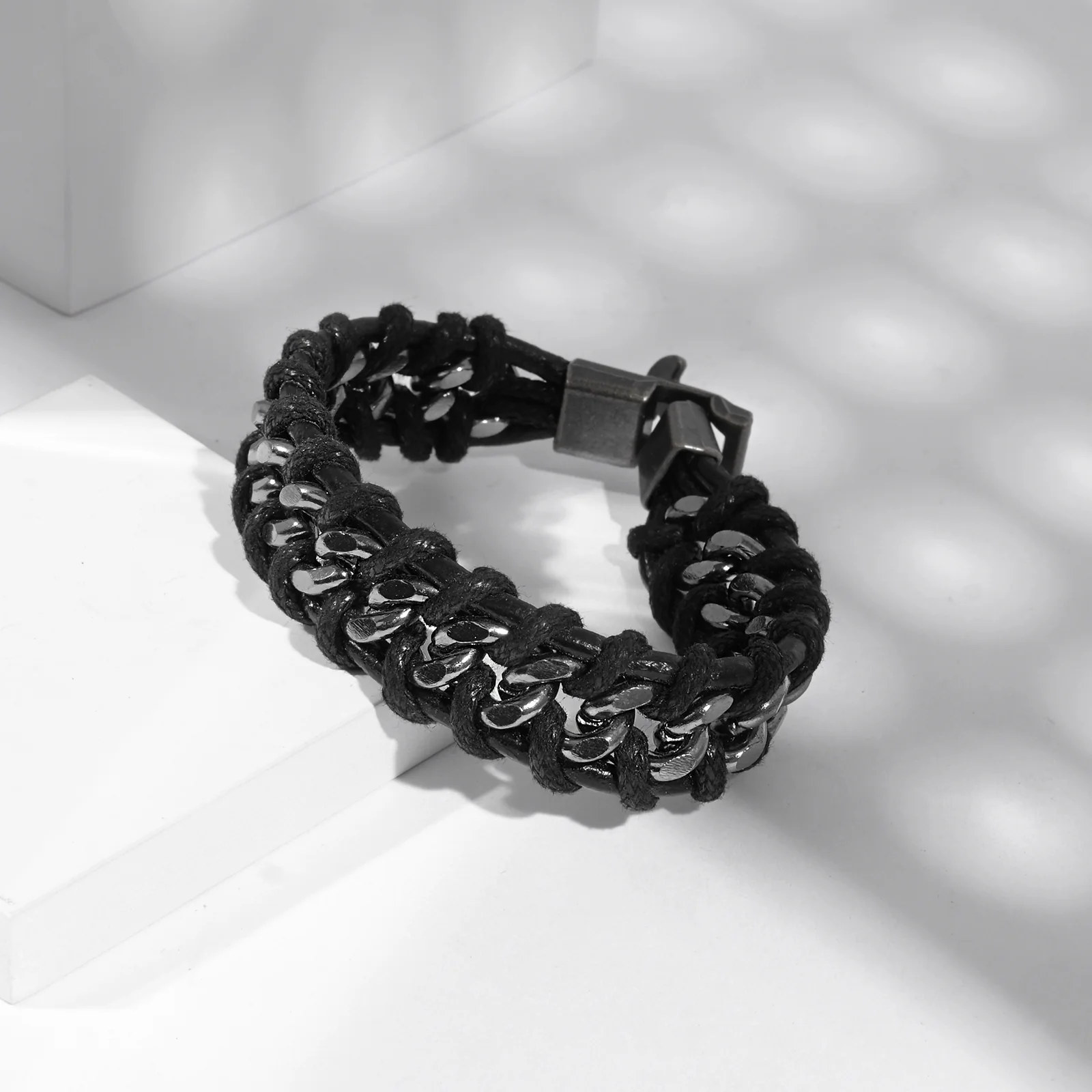 Typhon Silver Black Men's bracelet - Image 2