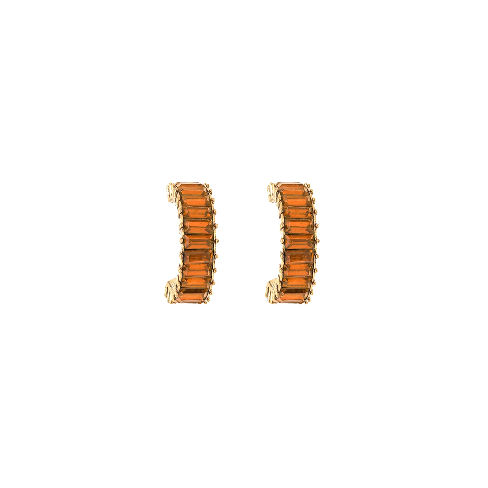 Ula Hoop Orange Stone Earrings - Image 3