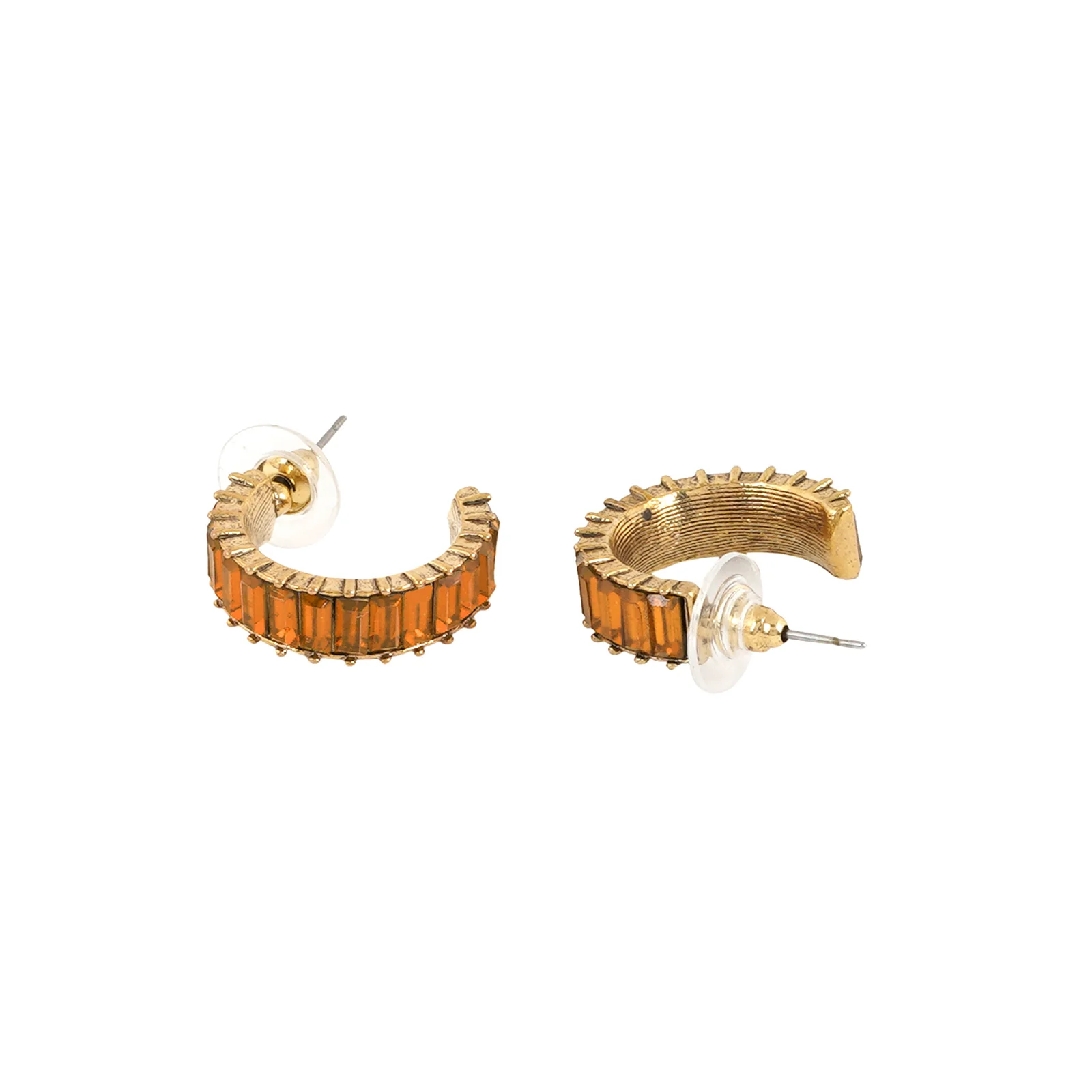 Ula Hoop Orange Stone Earrings - Image 5