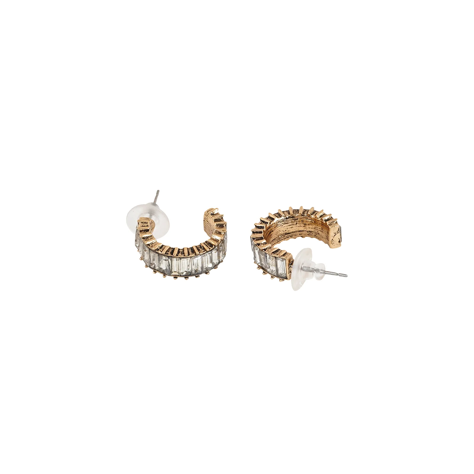 Ula Hoop White Stone Earrings - Image 4