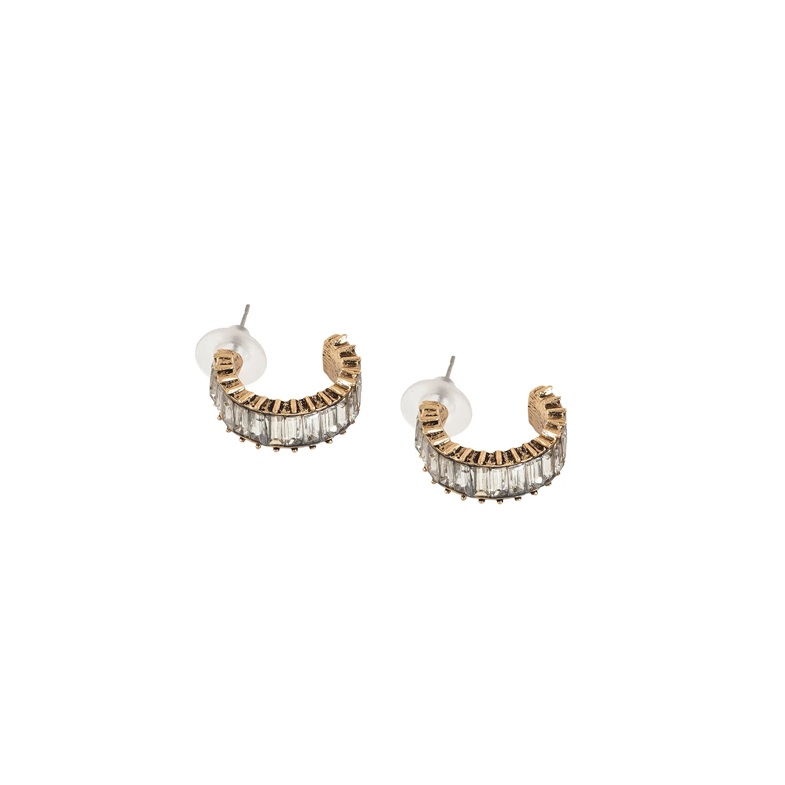 Ula Hoop White Stone Earrings - Image 5
