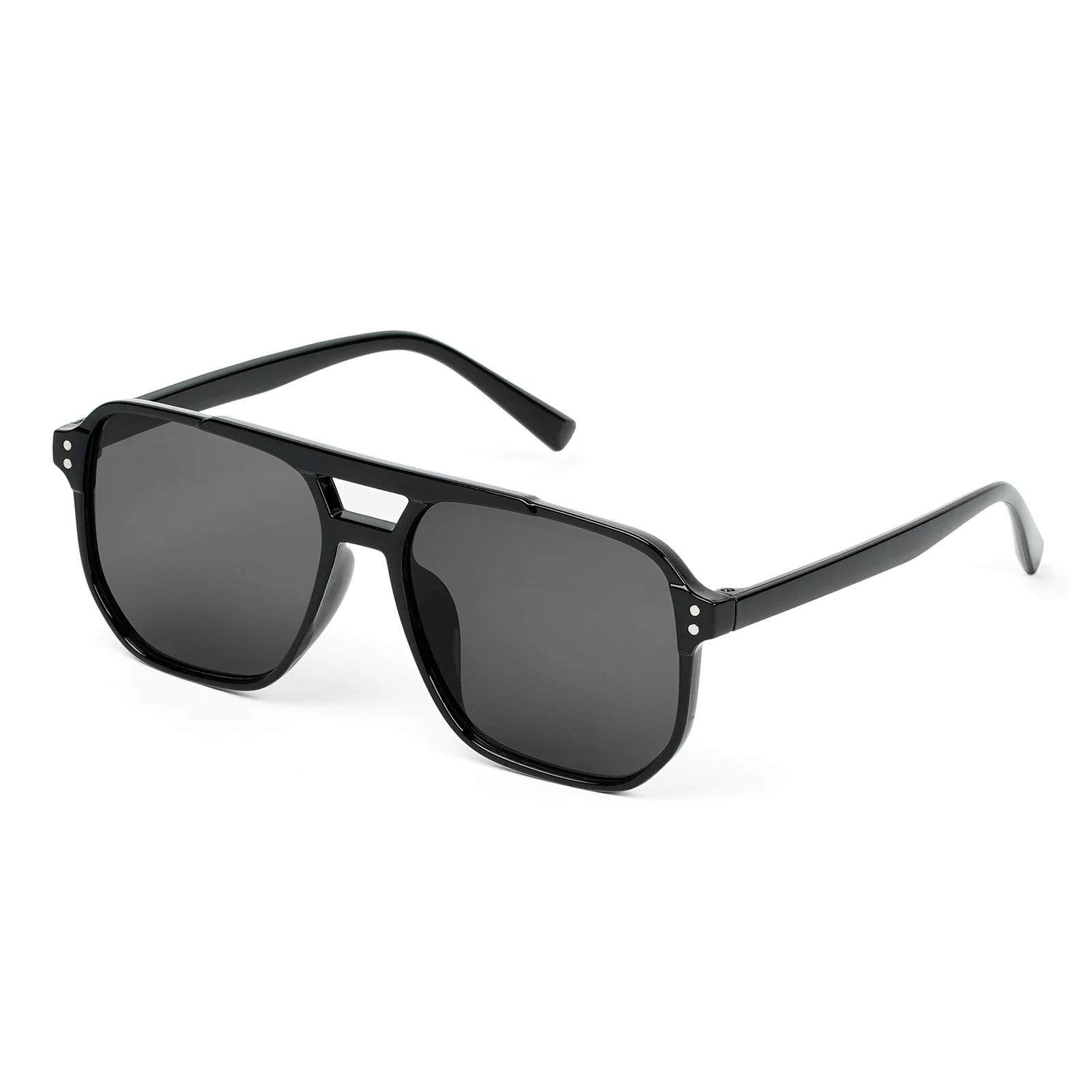 Urbana Black Rectangular Aviators - Image 5
