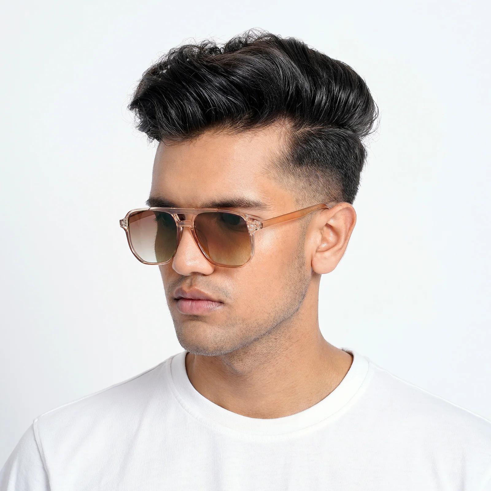 Urbana Champagne Rectangular Aviators - Image 3