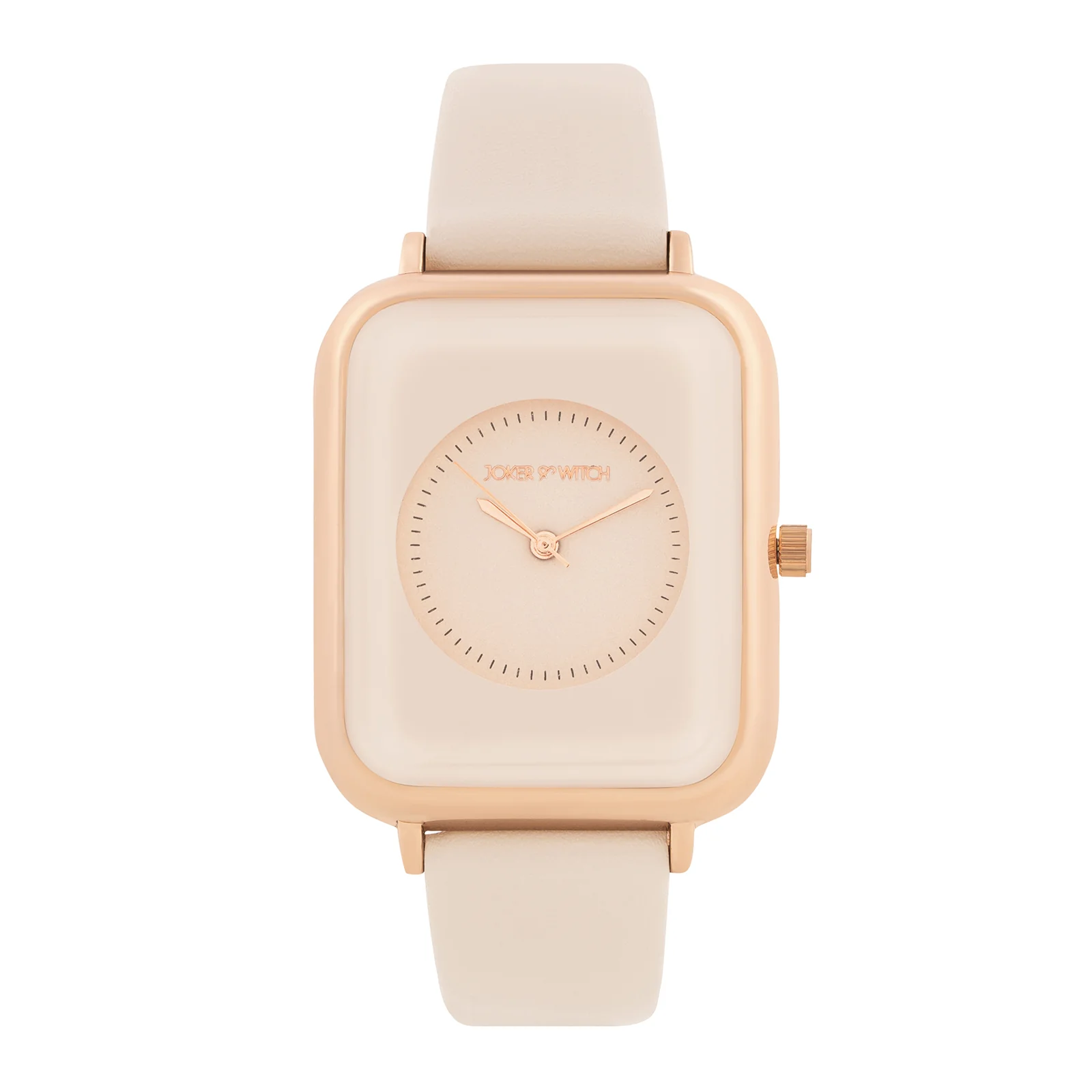 Utopia Beige Medium Rectangle Dial PU Strap Unisex Watch - Image 3