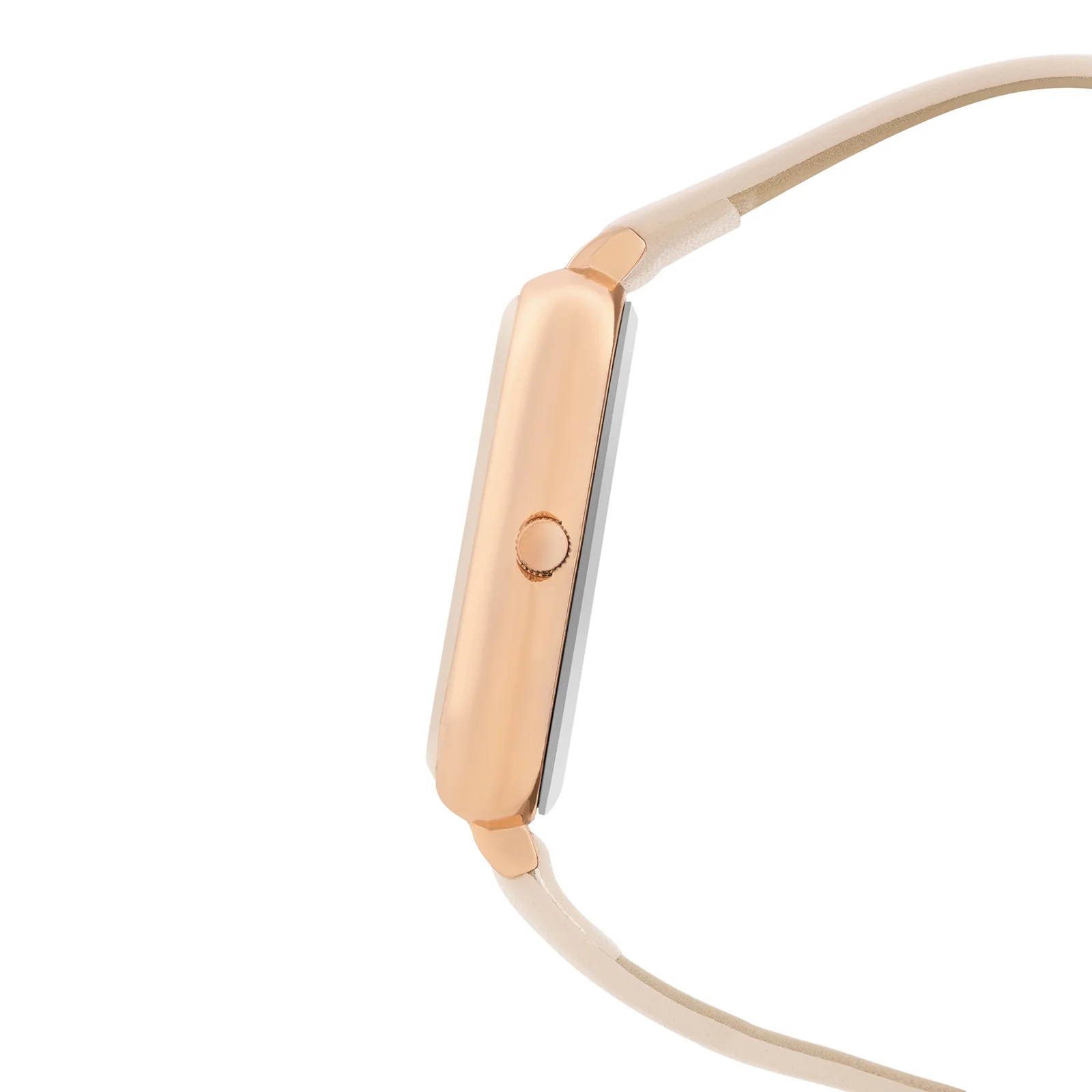 Utopia Beige Medium Rectangle Dial PU Strap Unisex Watch - Image 5