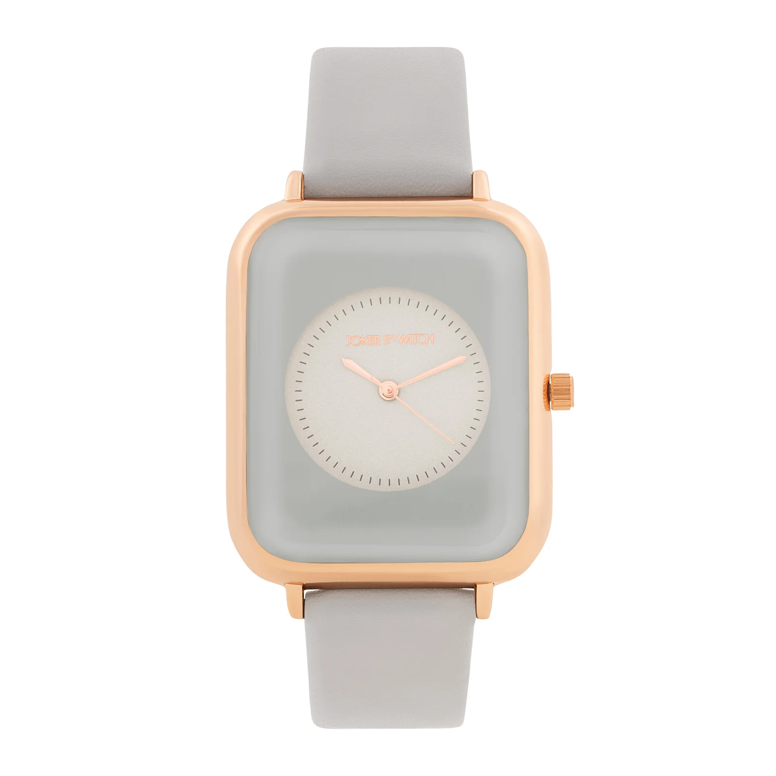 Utopia Light Grey Medium Rectangle Dial PU Strap Unisex Watch - Image 3