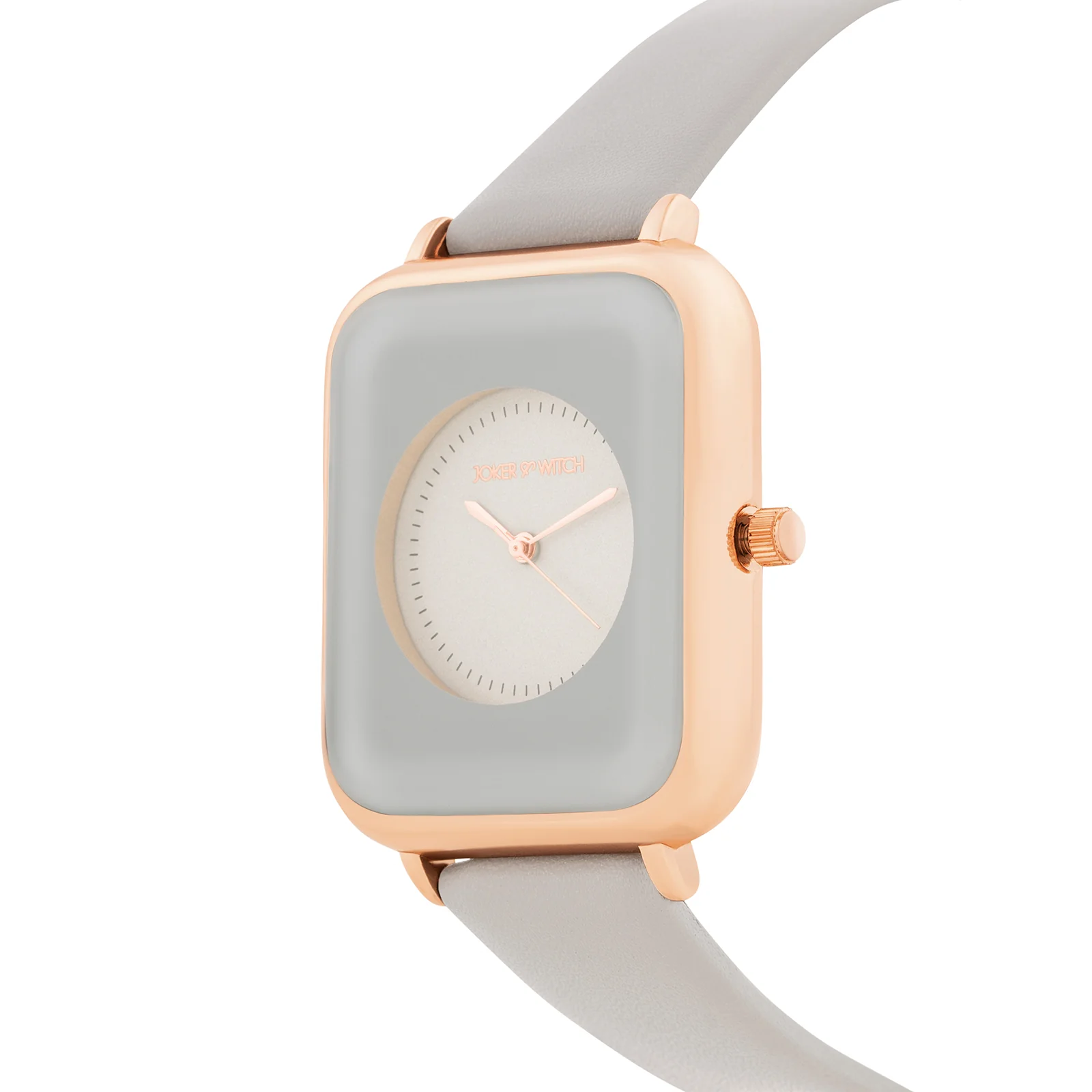 Utopia Light Grey Medium Rectangle Dial PU Strap Unisex Watch - Image 4