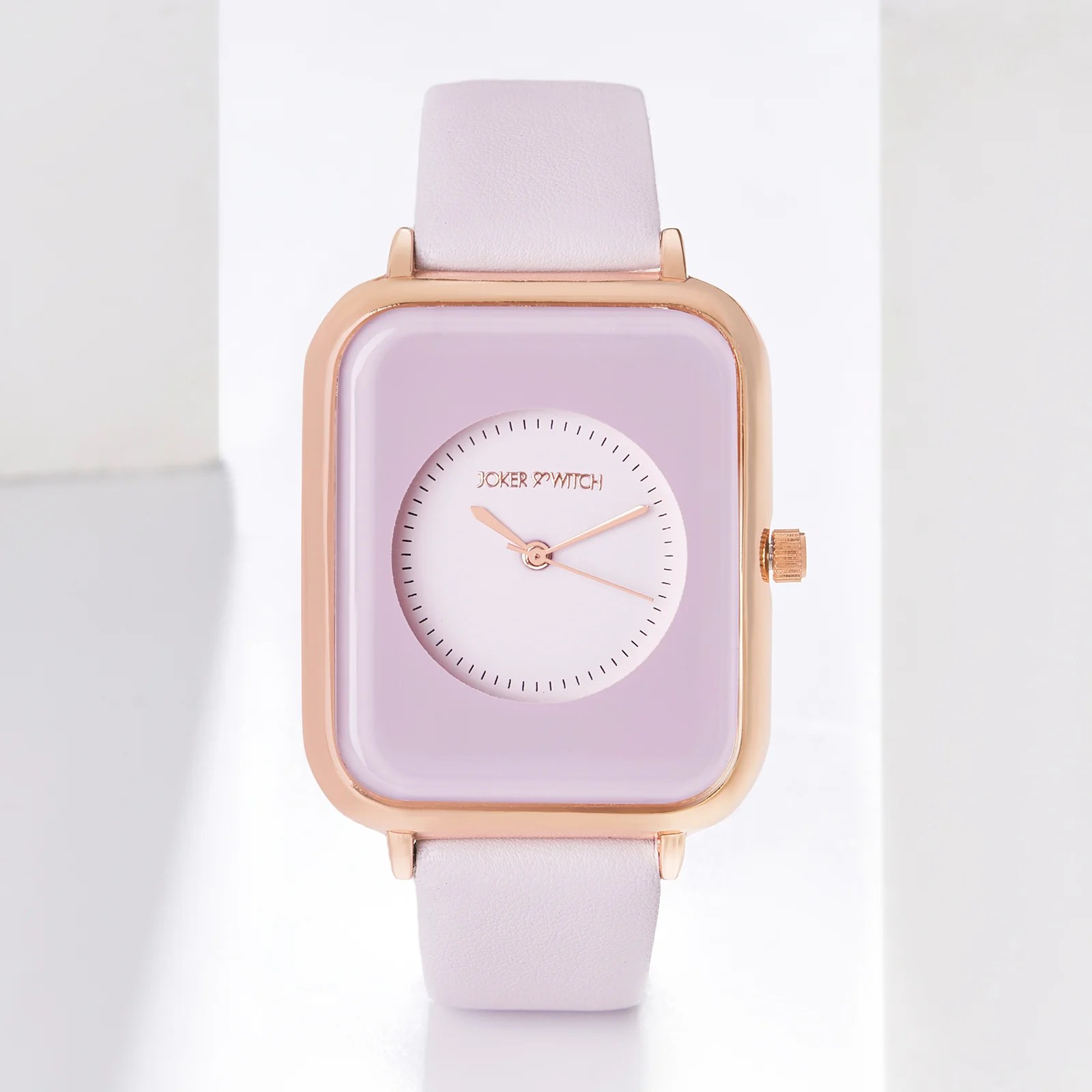 Utopia Lavender Large Rectangle Dial PU Strap Women's Watch - Image 2